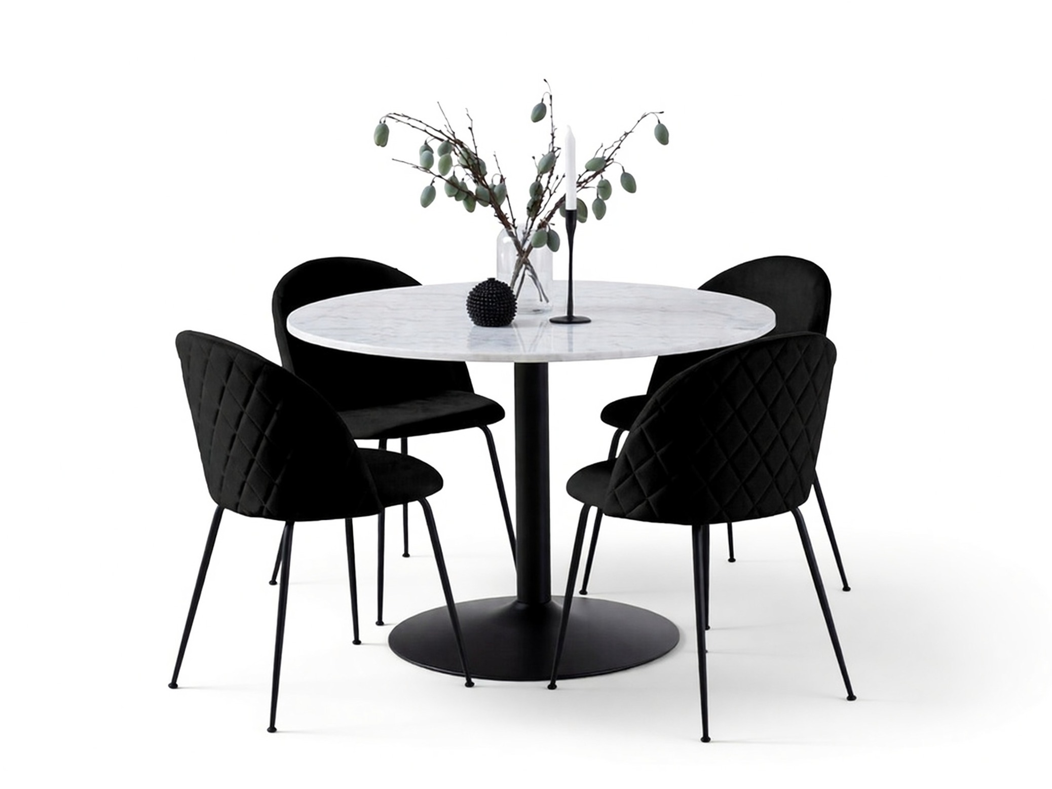 Conjunto de mesas y sillas para comedor Norsica 351 (Negro)