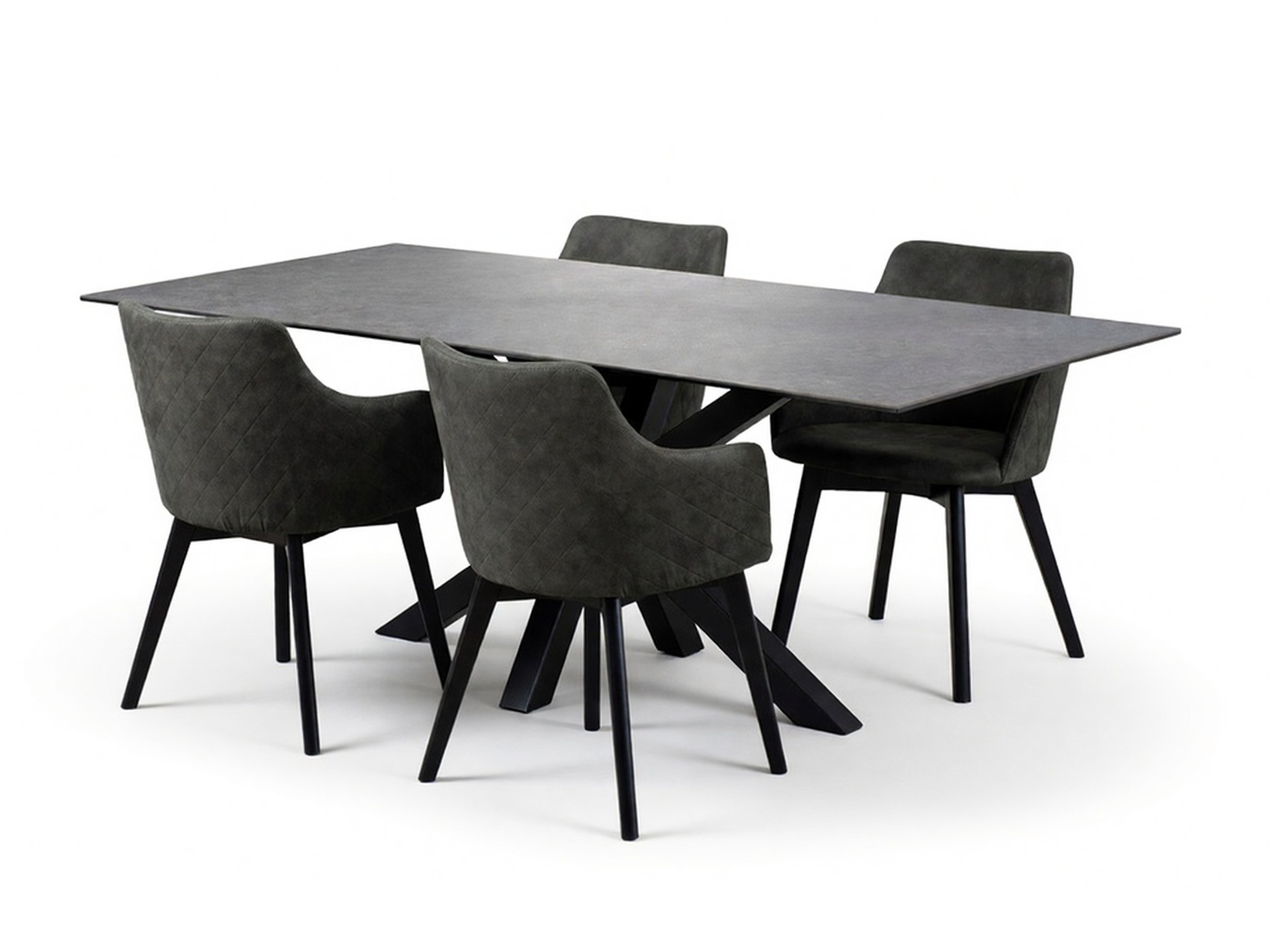 Conjunto de mesas y sillas para comedor Norsica 559 (Antracita + Negro)