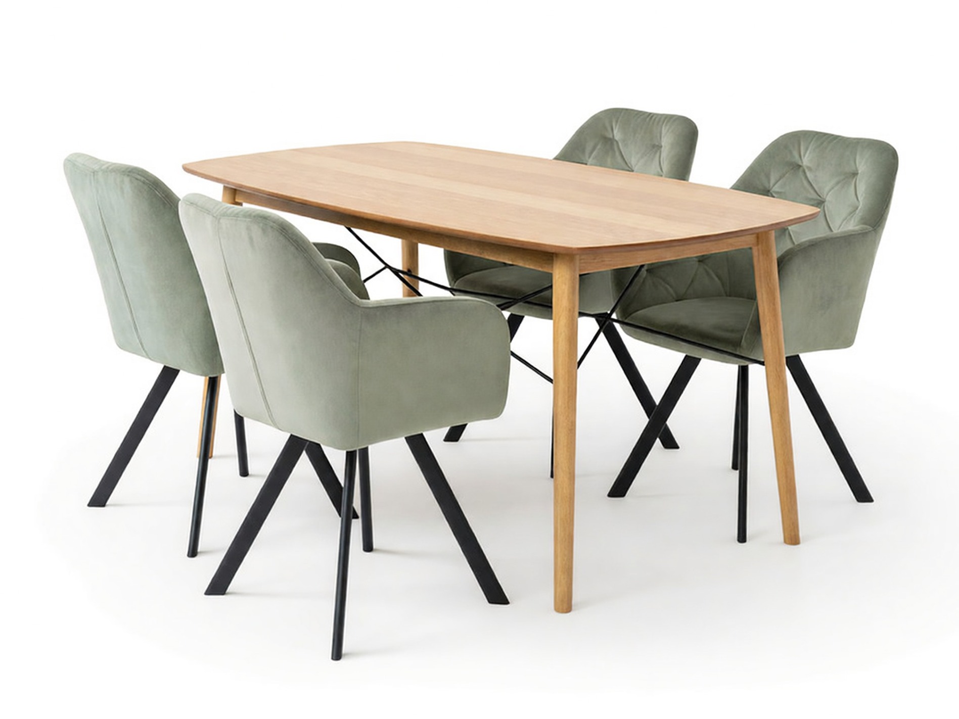 Conjunto de mesas y sillas para comedor Norsica Daltea 117 (Beige + Negro)