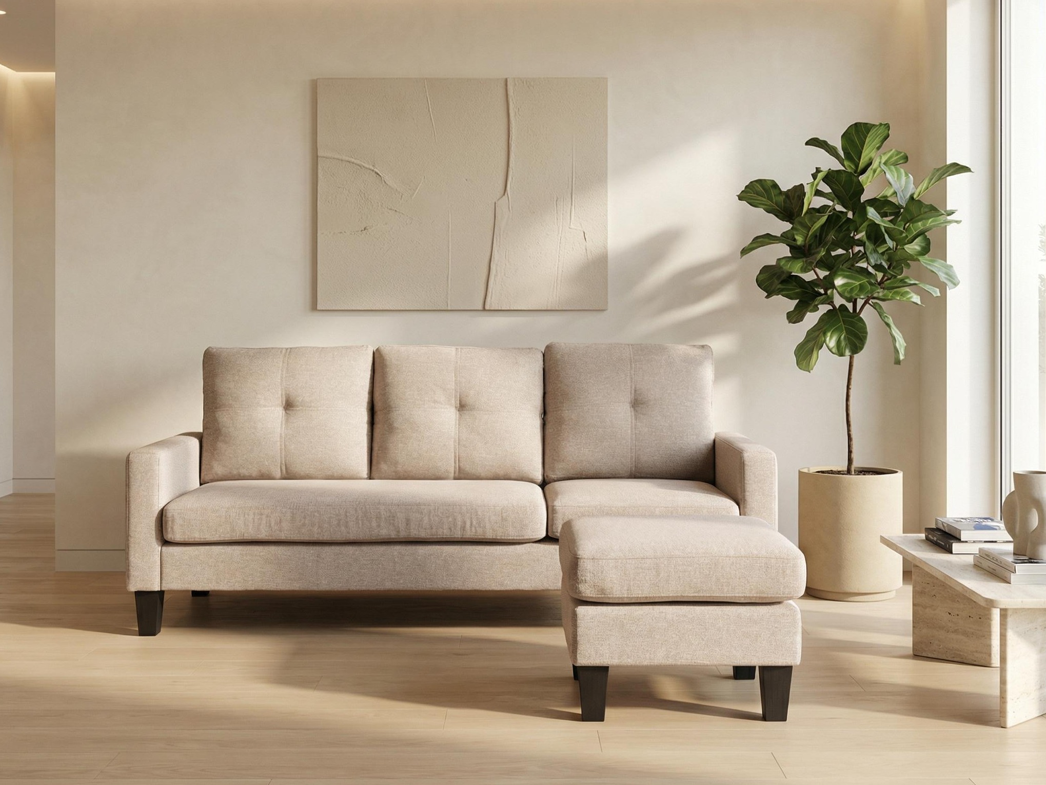 Conjunto de muebles tapizado Houston 1825 (Beige)