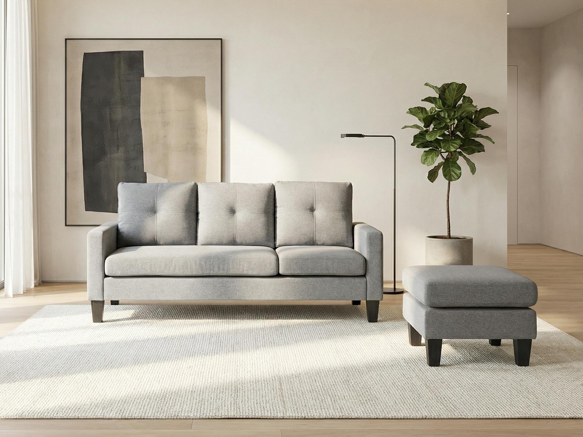 Conjunto de muebles tapizado Houston 1825 (Gris)