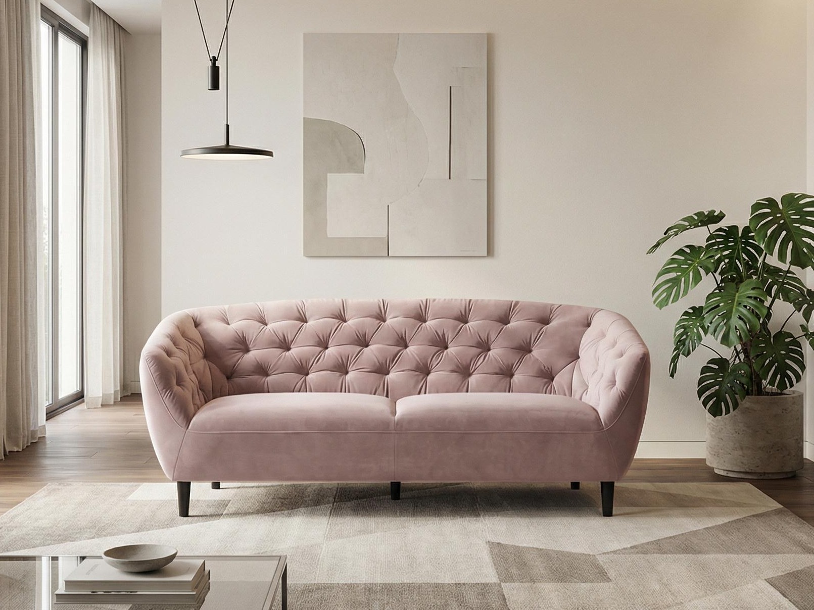 Sofá chesterfield Norsica 232 (Rosa Dusty)