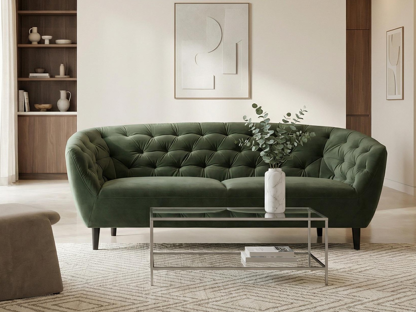 Sofá chesterfield Norsica 232 (Verde oscuro)