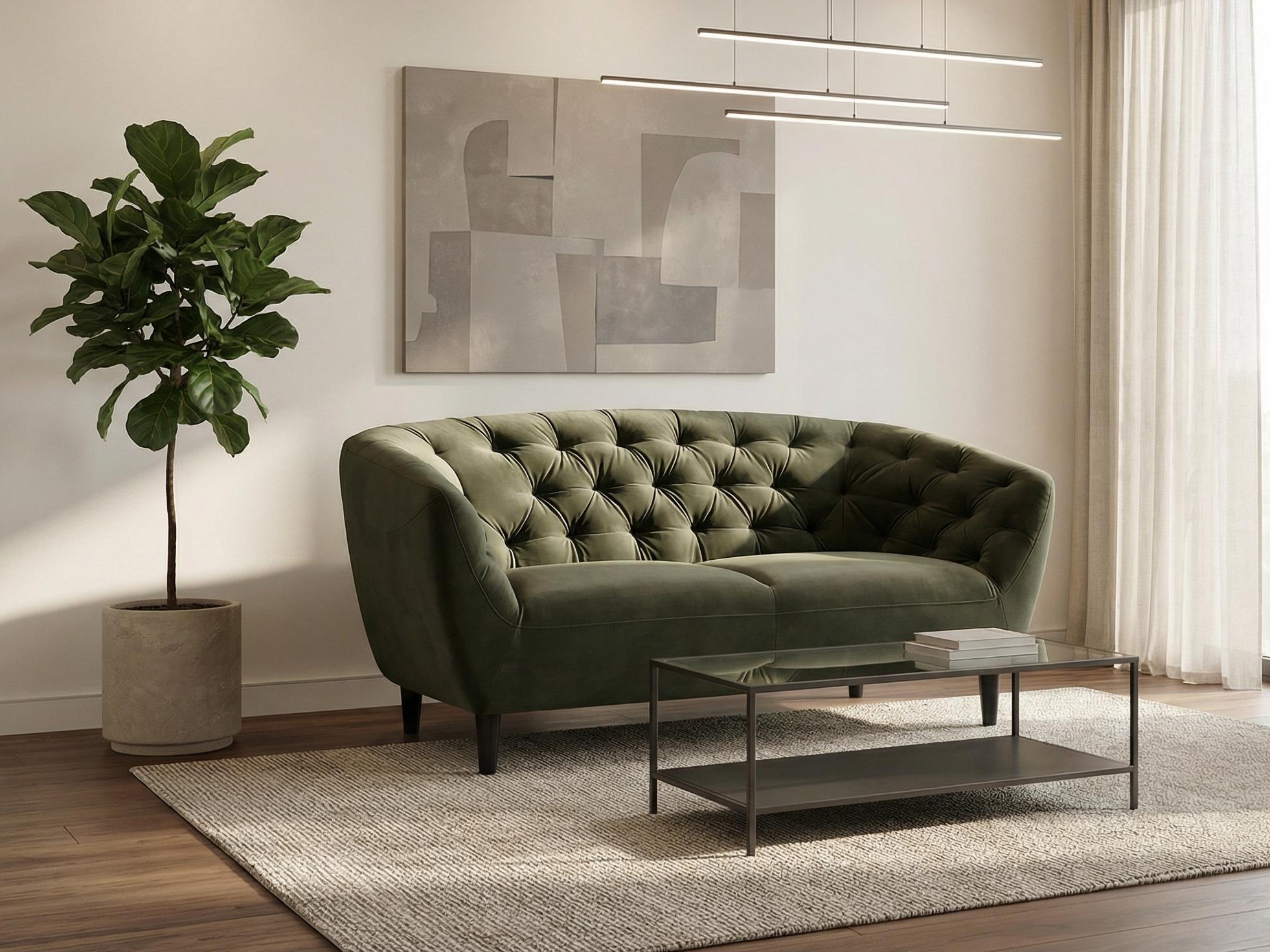 Sofá chesterfield Norsica 260 (Verde oscuro)
