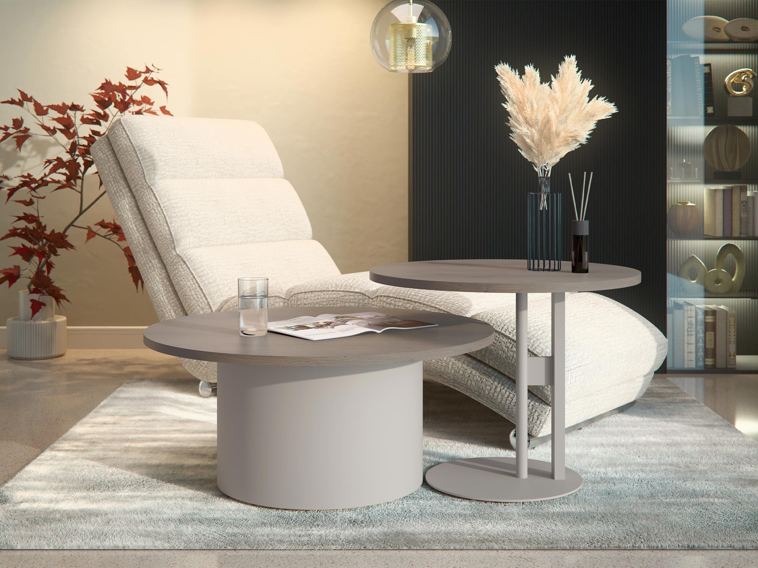 Conjunto mesa de centro Oswego 160 (Roble)