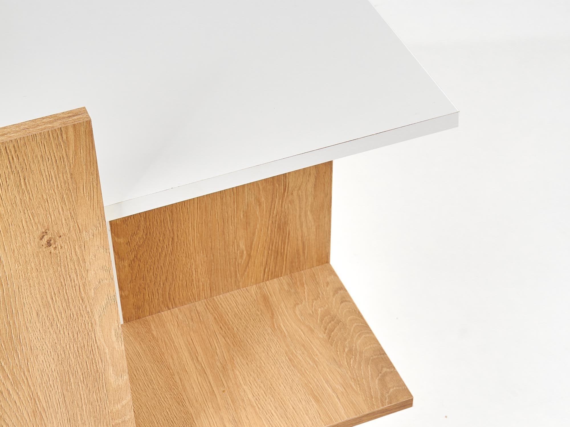 Mesa de oficina Houston 825 (Blanco + Roble dorado)