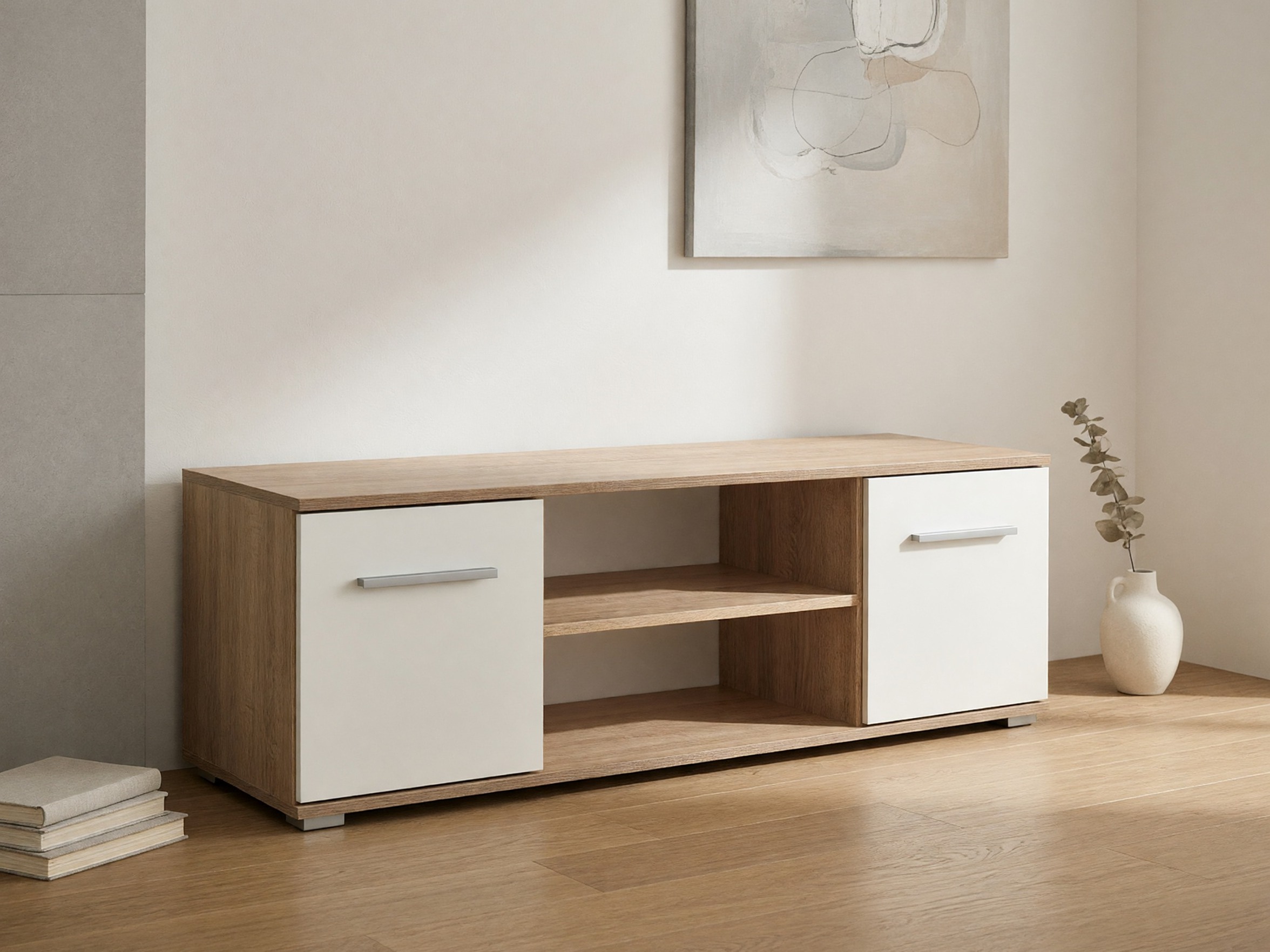 Mueble TV Cirveso 109 (Roble Sonoma + Blanco brillante)