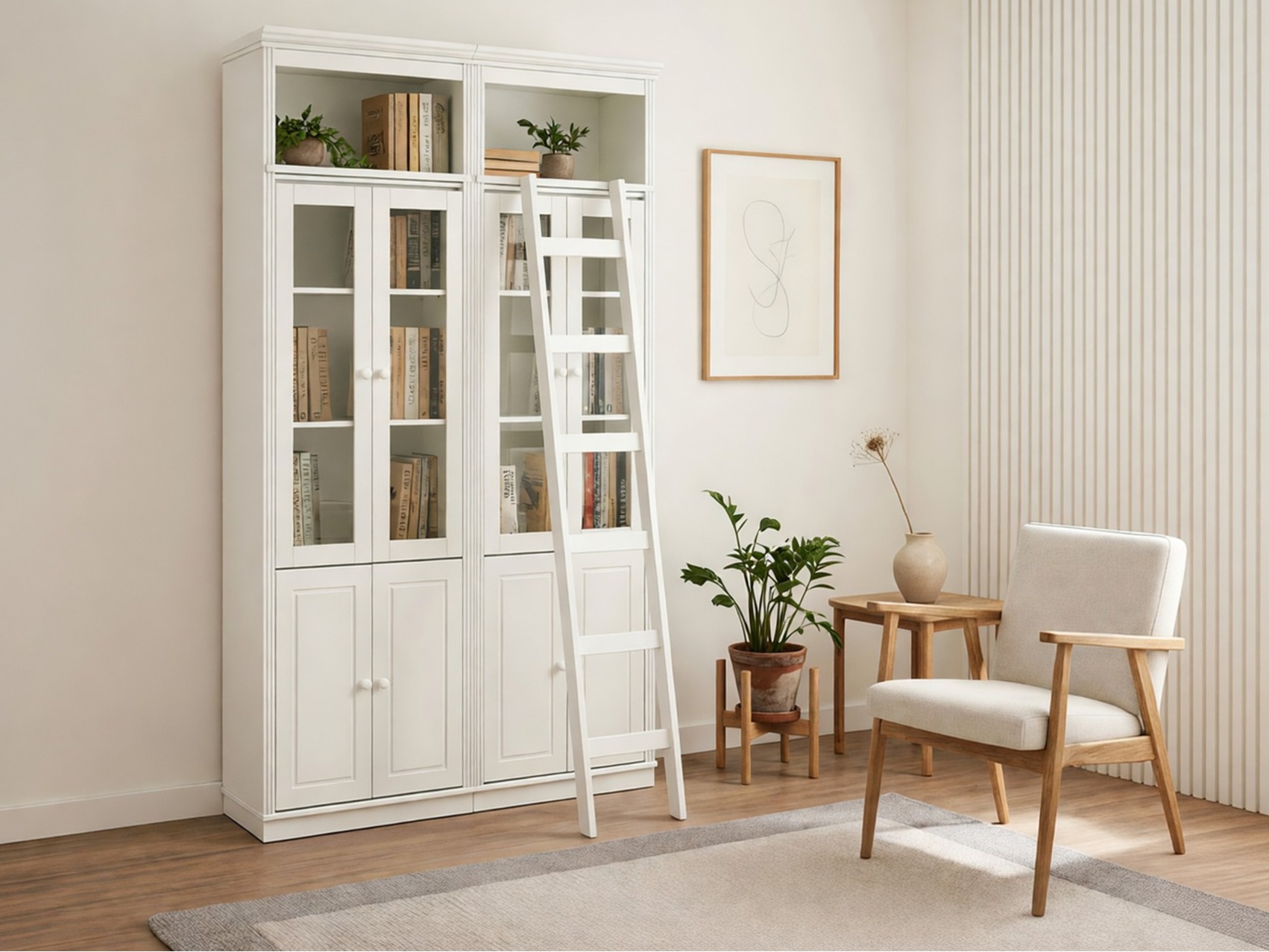 Conjunto de estantería Saltoro 120 (Blanco)