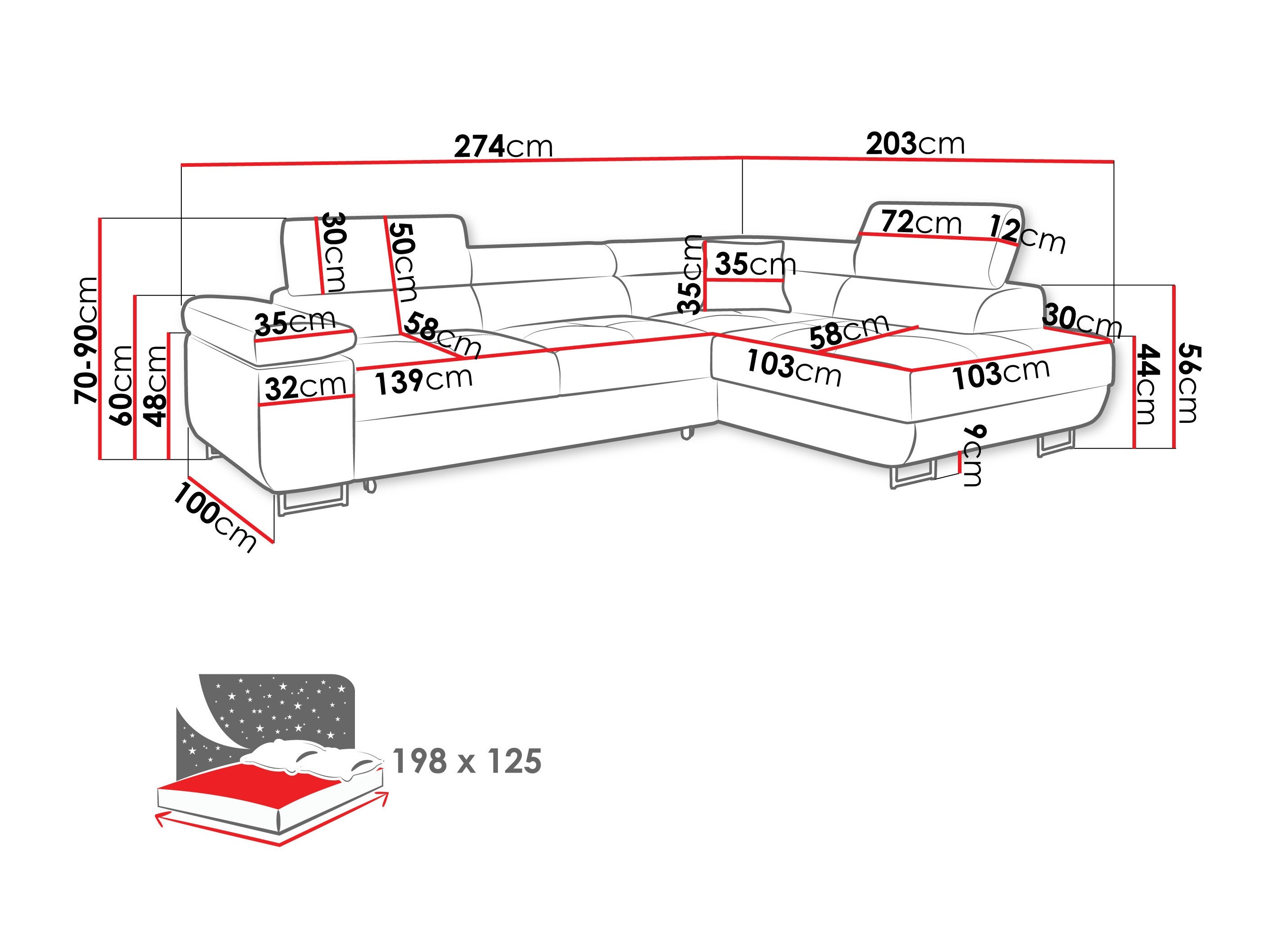 Sofá rinconero Comfivo Vinetum (Soft 011 + Lux 06)