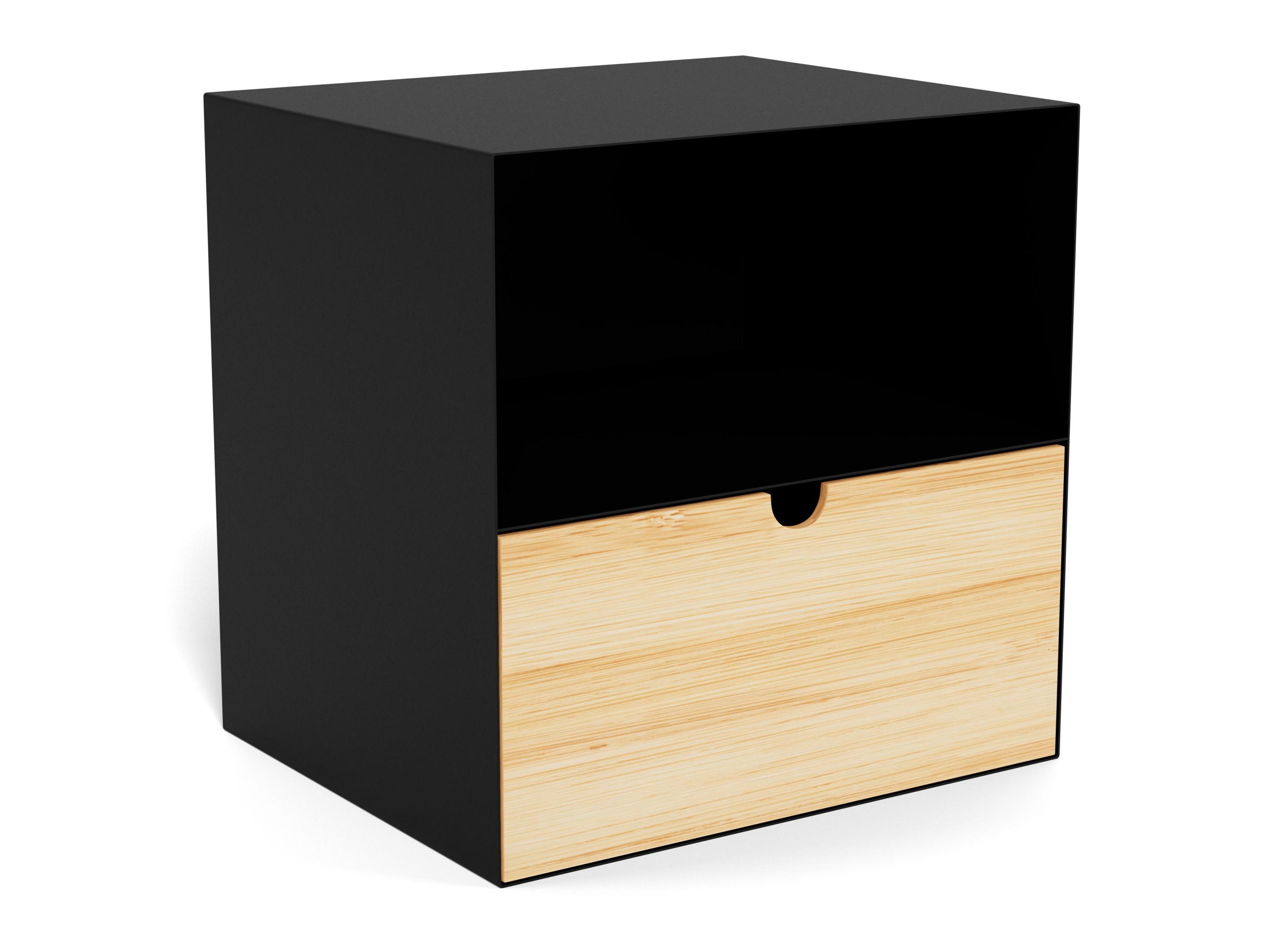 Mesilla de noche Norsica 375 (Negro + Luminoso madera)