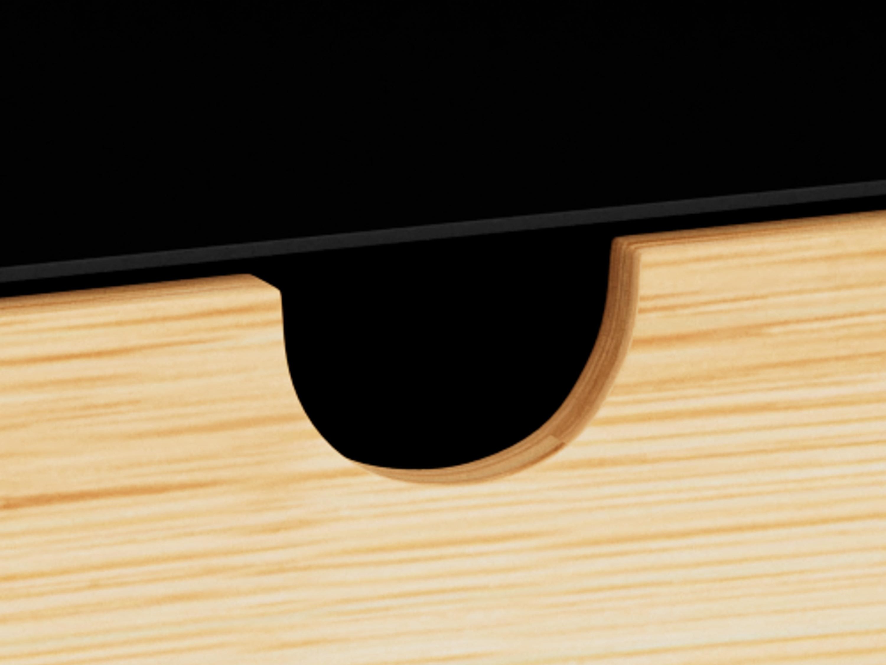 Mesilla de noche Norsica 375 (Negro + Luminoso madera)