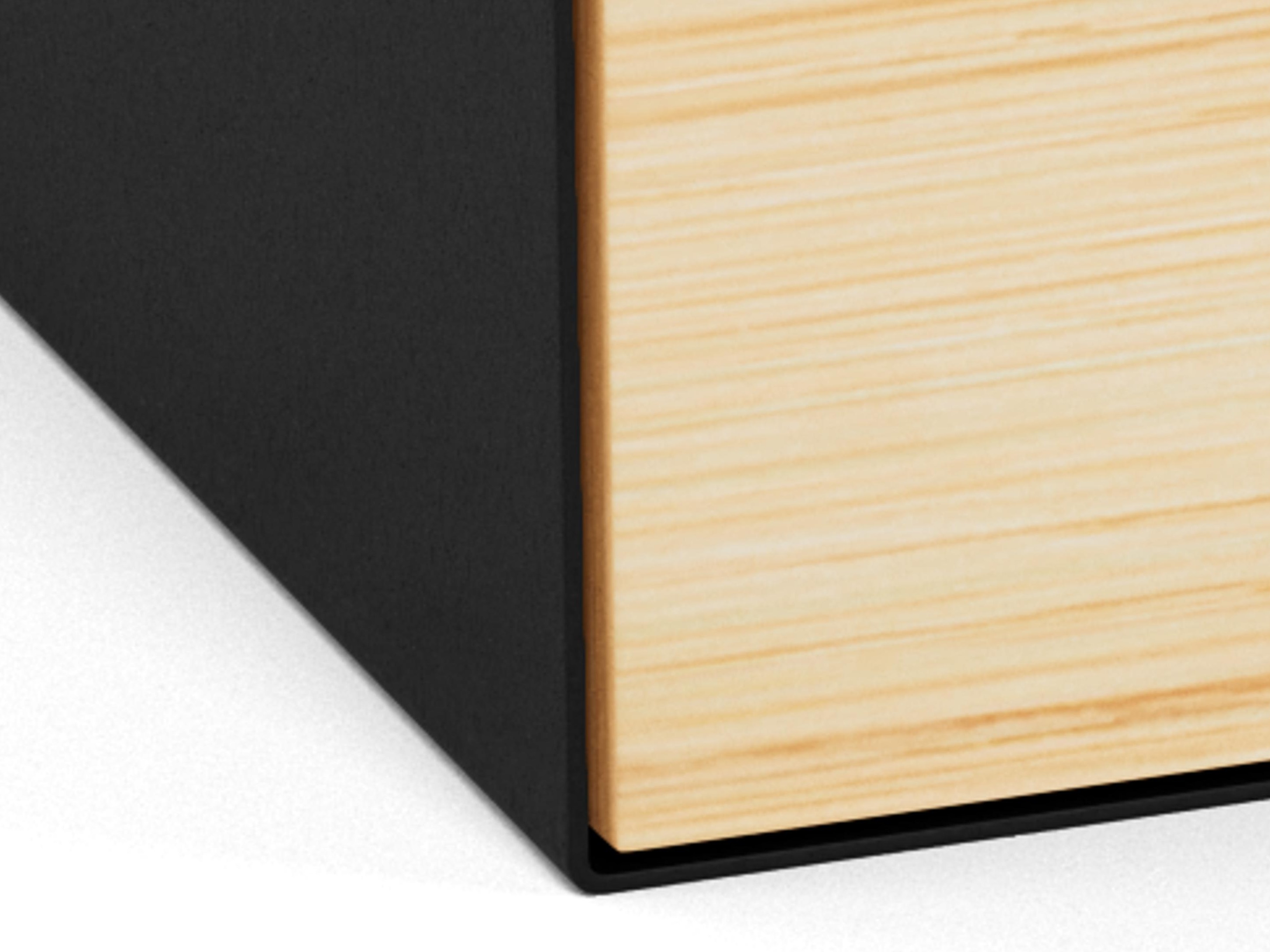 Mesilla de noche Norsica 375 (Negro + Luminoso madera)