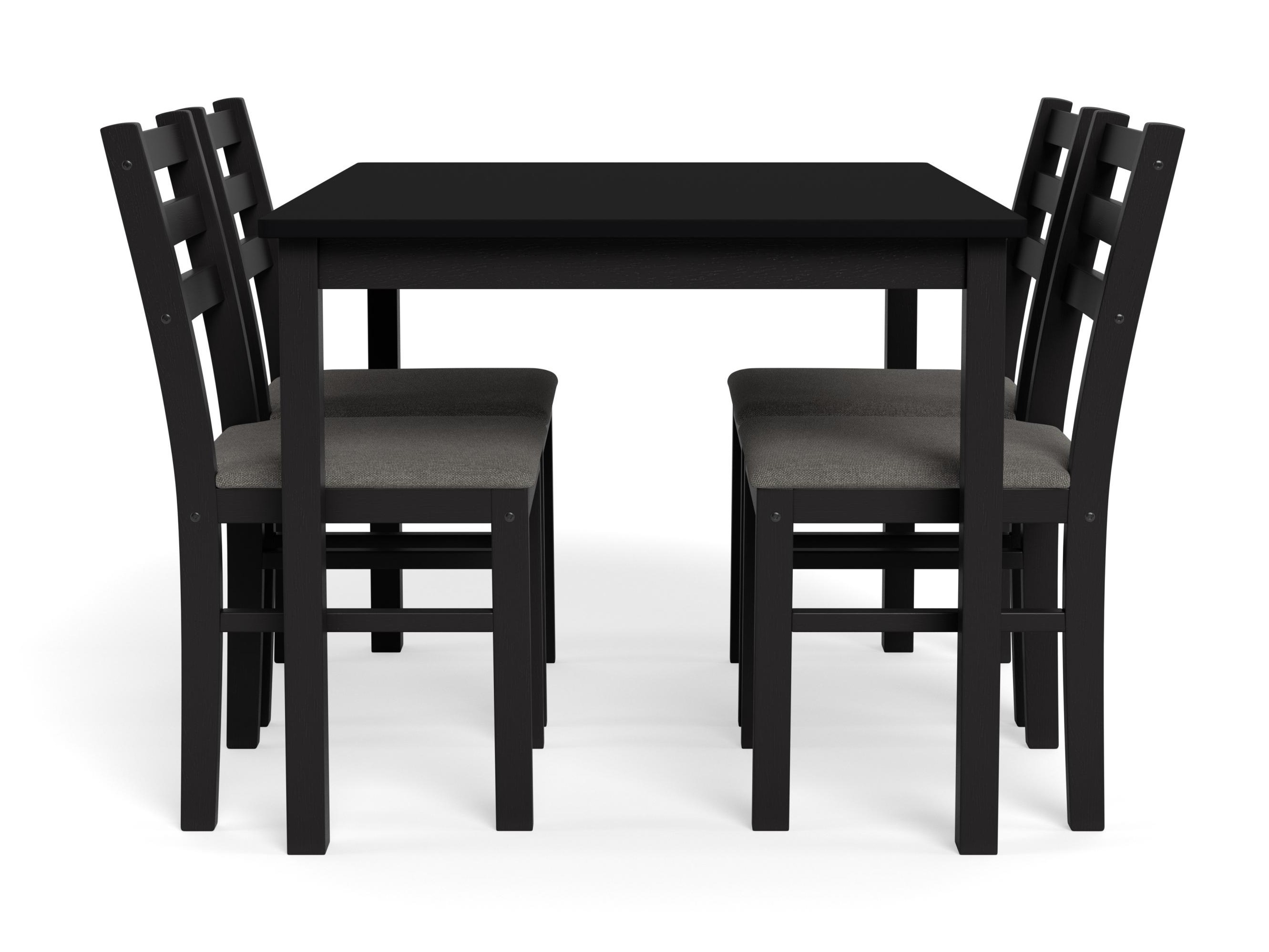 Conjunto de mesas y sillas para comedor Norsica 857 (Negro + Gris claro)