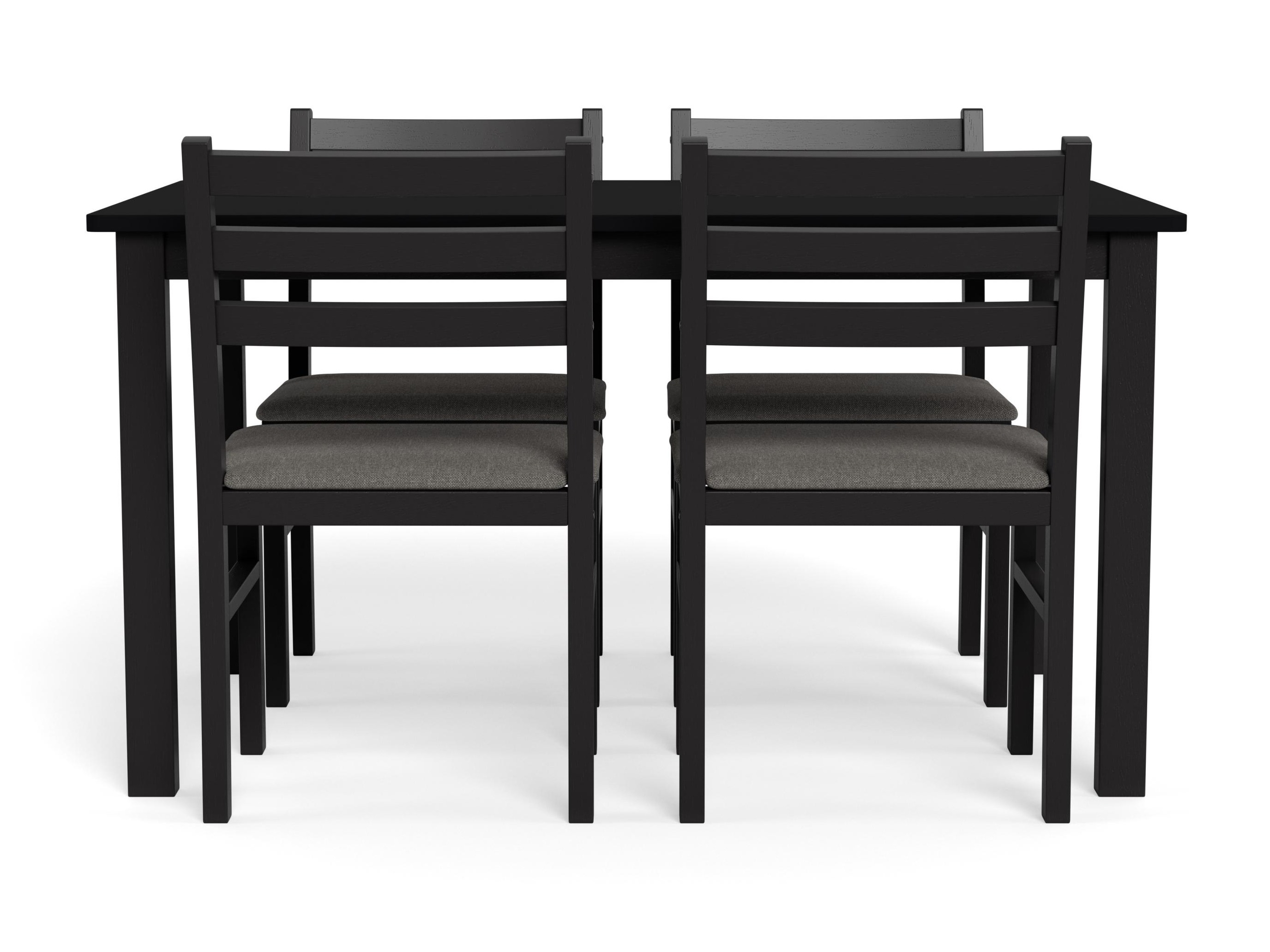 Conjunto de mesas y sillas para comedor Norsica 857 (Negro + Gris claro)