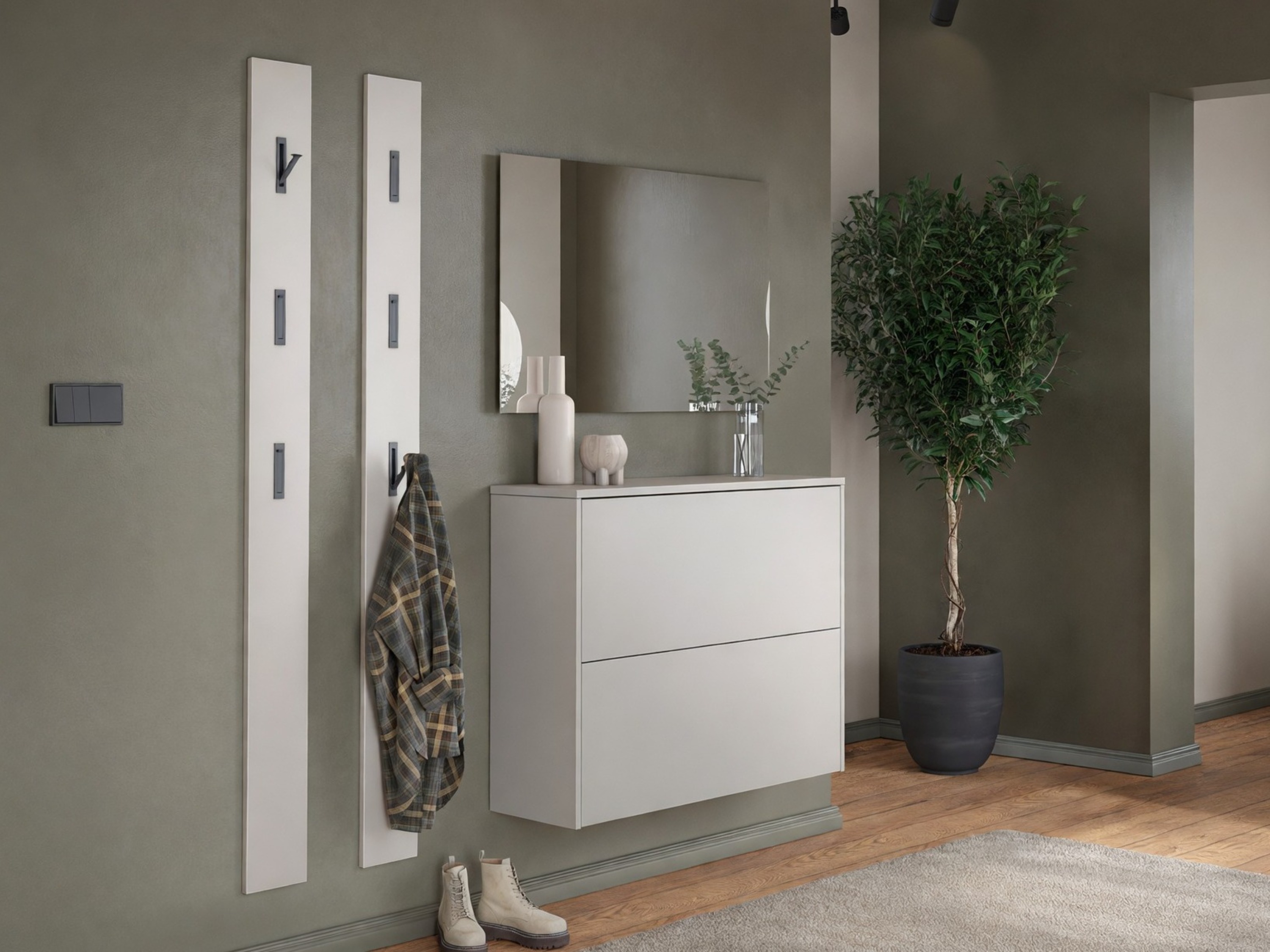 Conjunto para recibidor Levfena 103 (Cachemira + Navarra roble + Blanco)