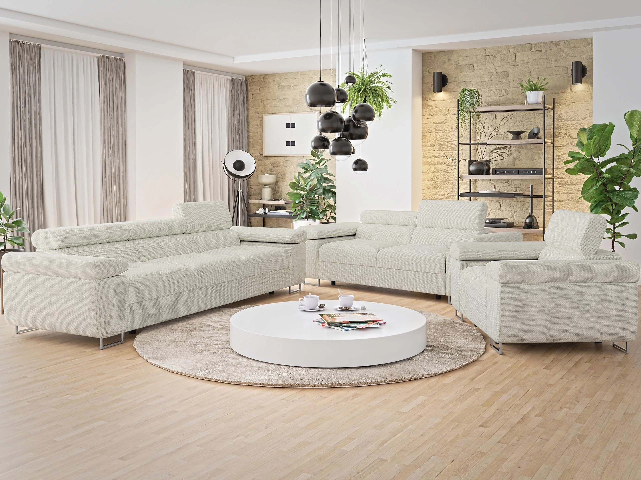 Conjunto de muebles tapizado Comfivo Vinetum (Flow 06)