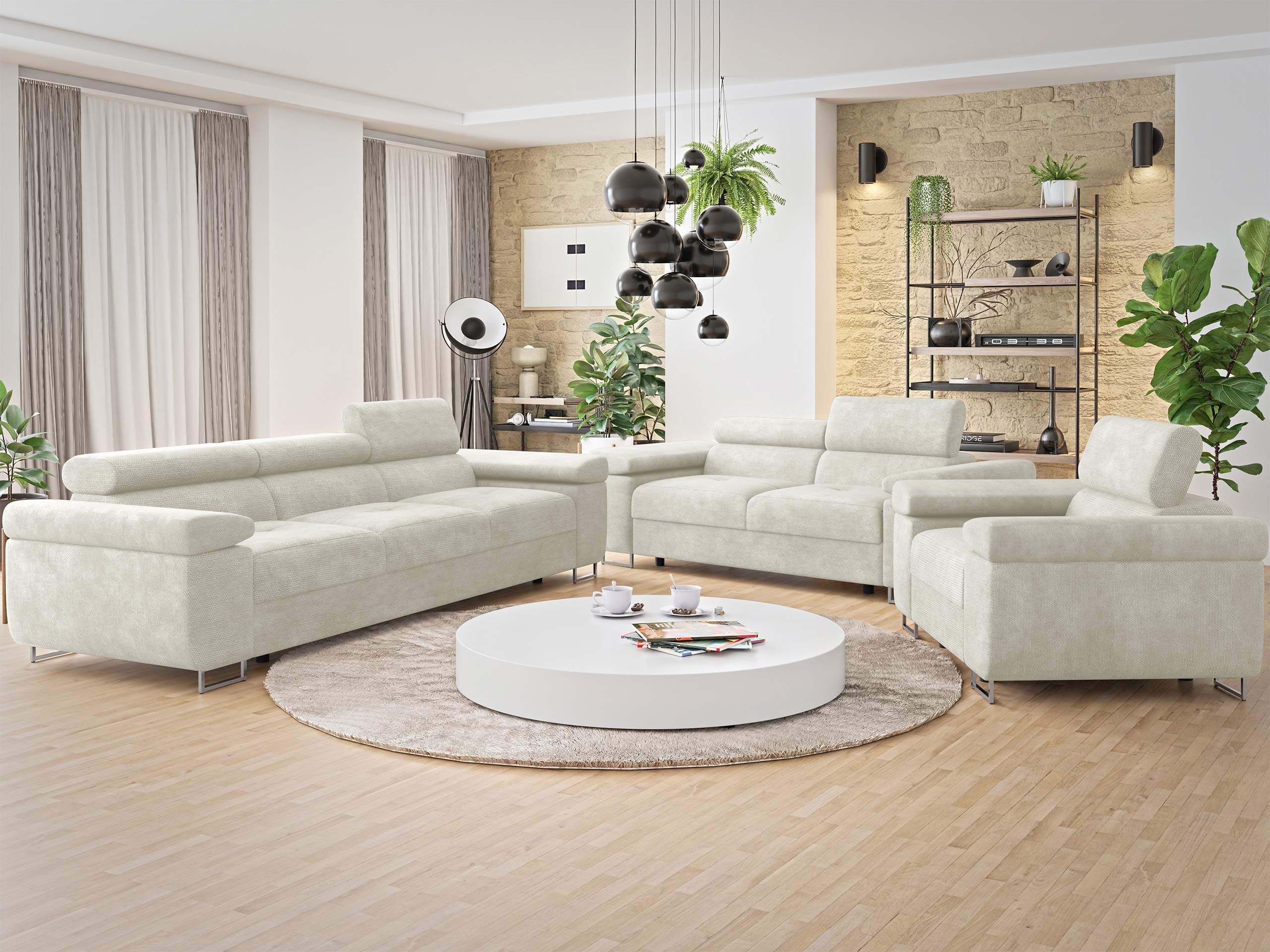Conjunto de muebles tapizado Comfivo Vinetum (Lumo 55)