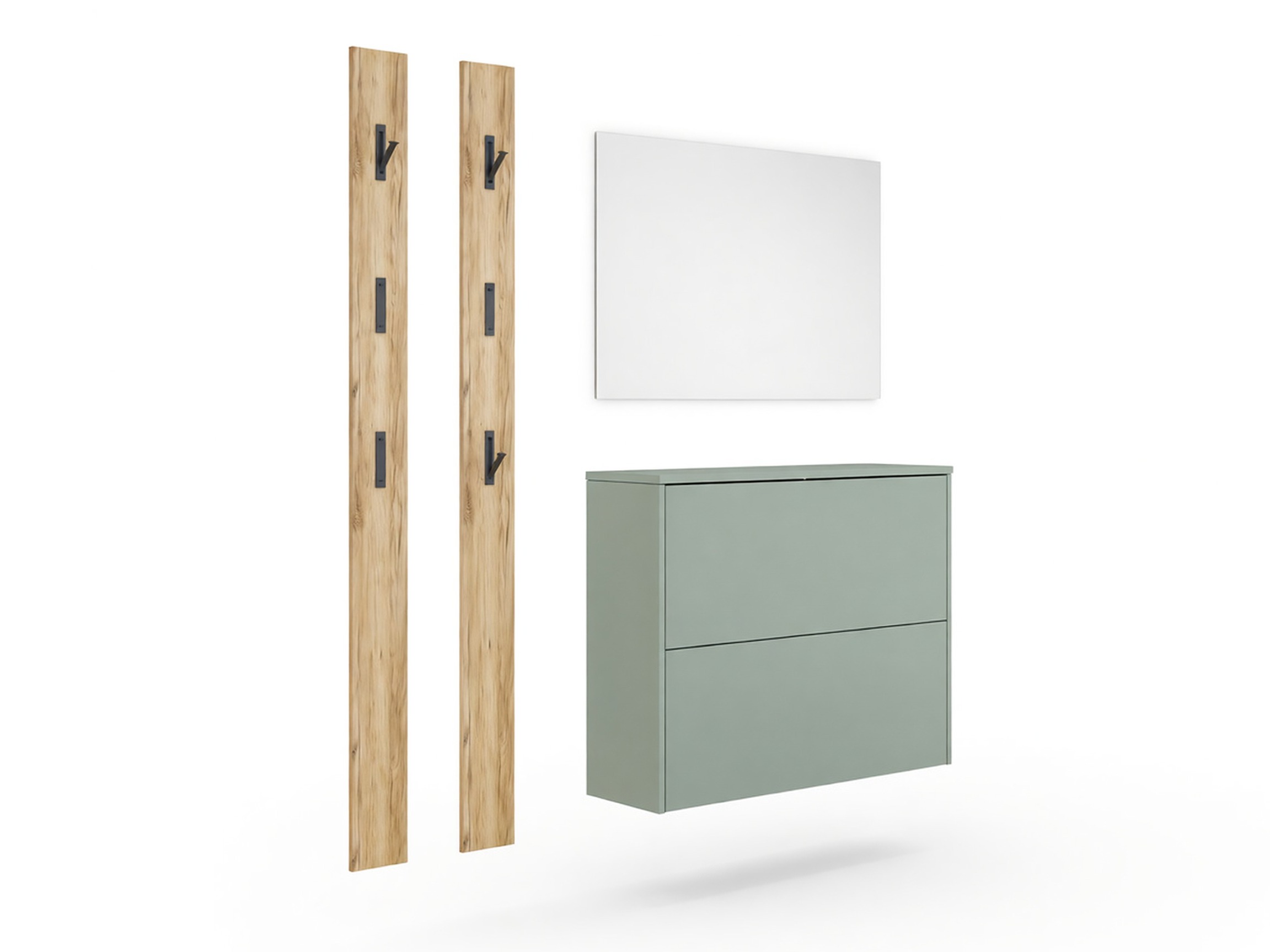 Conjunto para recibidor Levfena 103 (Verde + Navarra roble)
