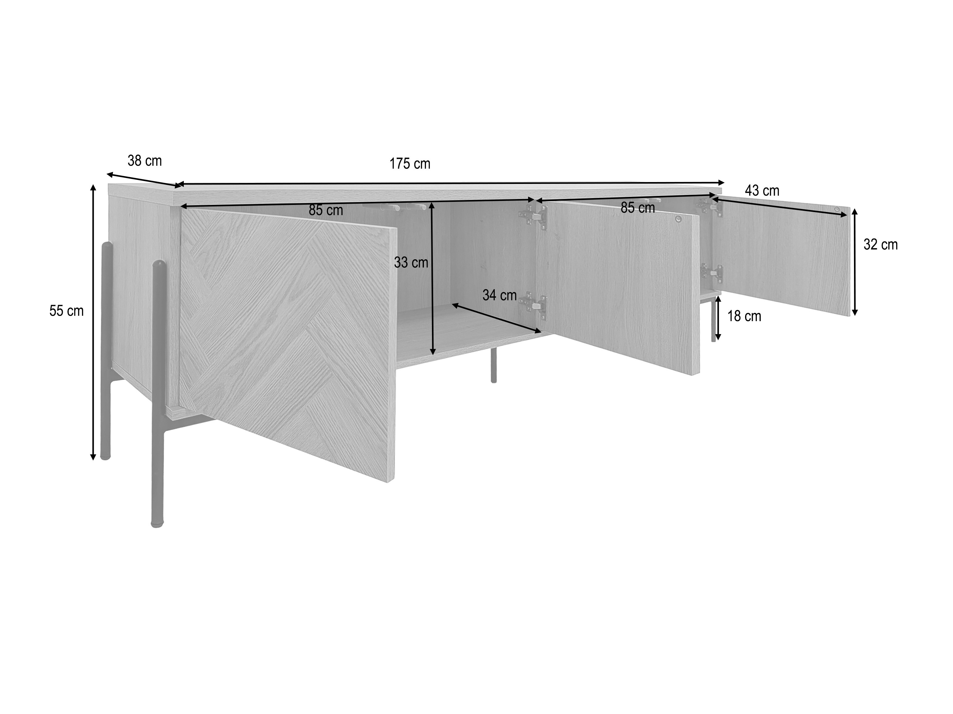 Mueble TV Denton 1525 (Roble)