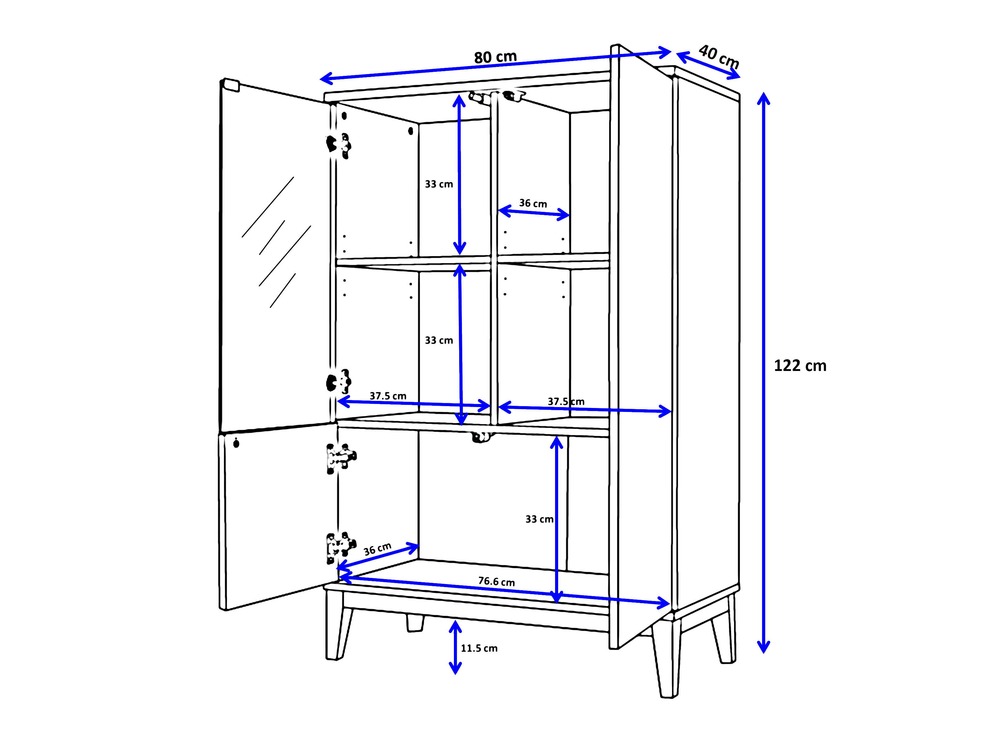 Aparador Felmelo 102 (Blanco + Roble wotan)