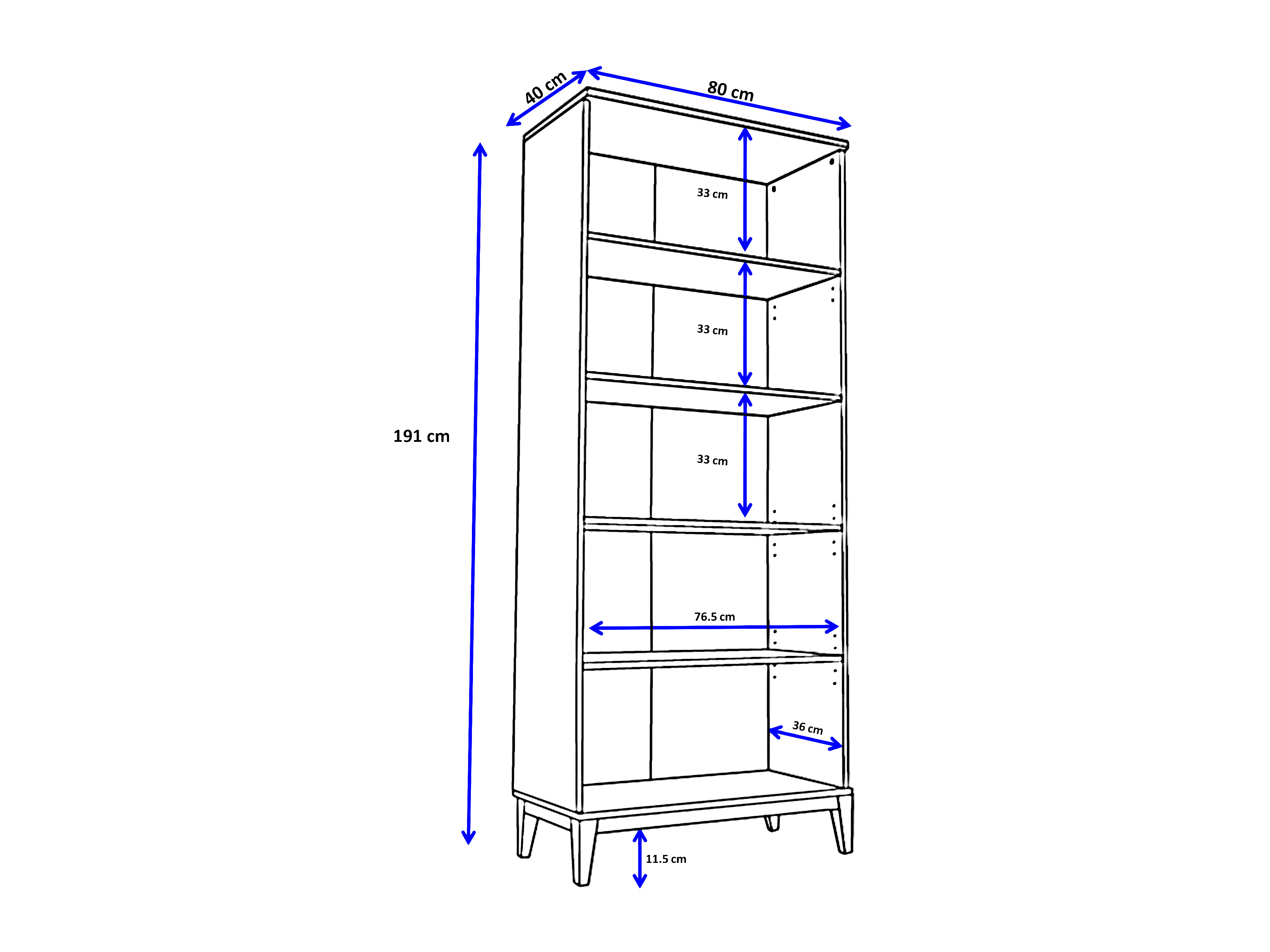 Estantería Felmelo 101 (Blanco + Roble wotan)