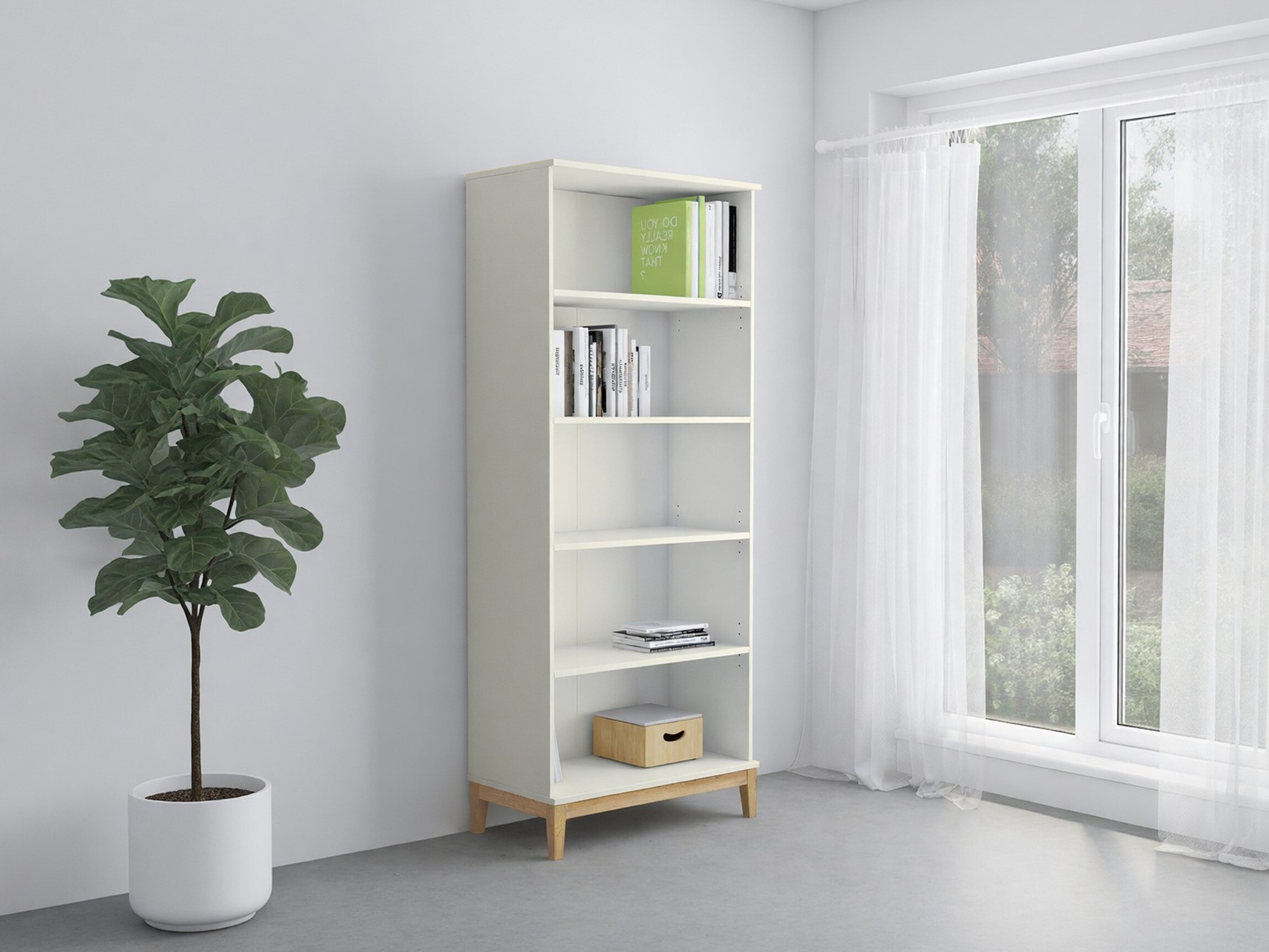 Estantería Felmelo 101 (Blanco + Roble wotan)