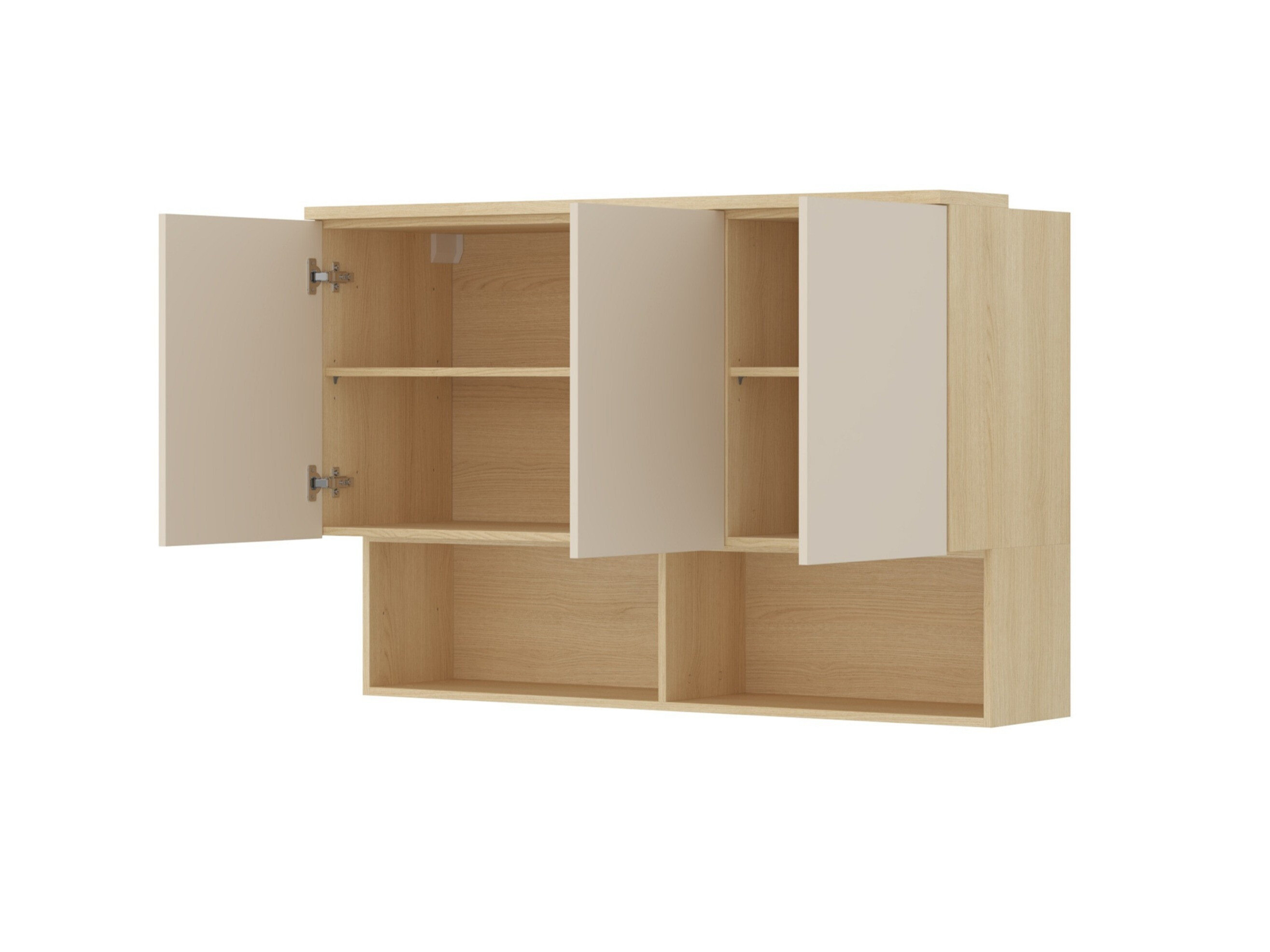 Armario de pared Nolcala 104 (Roble + Beige)