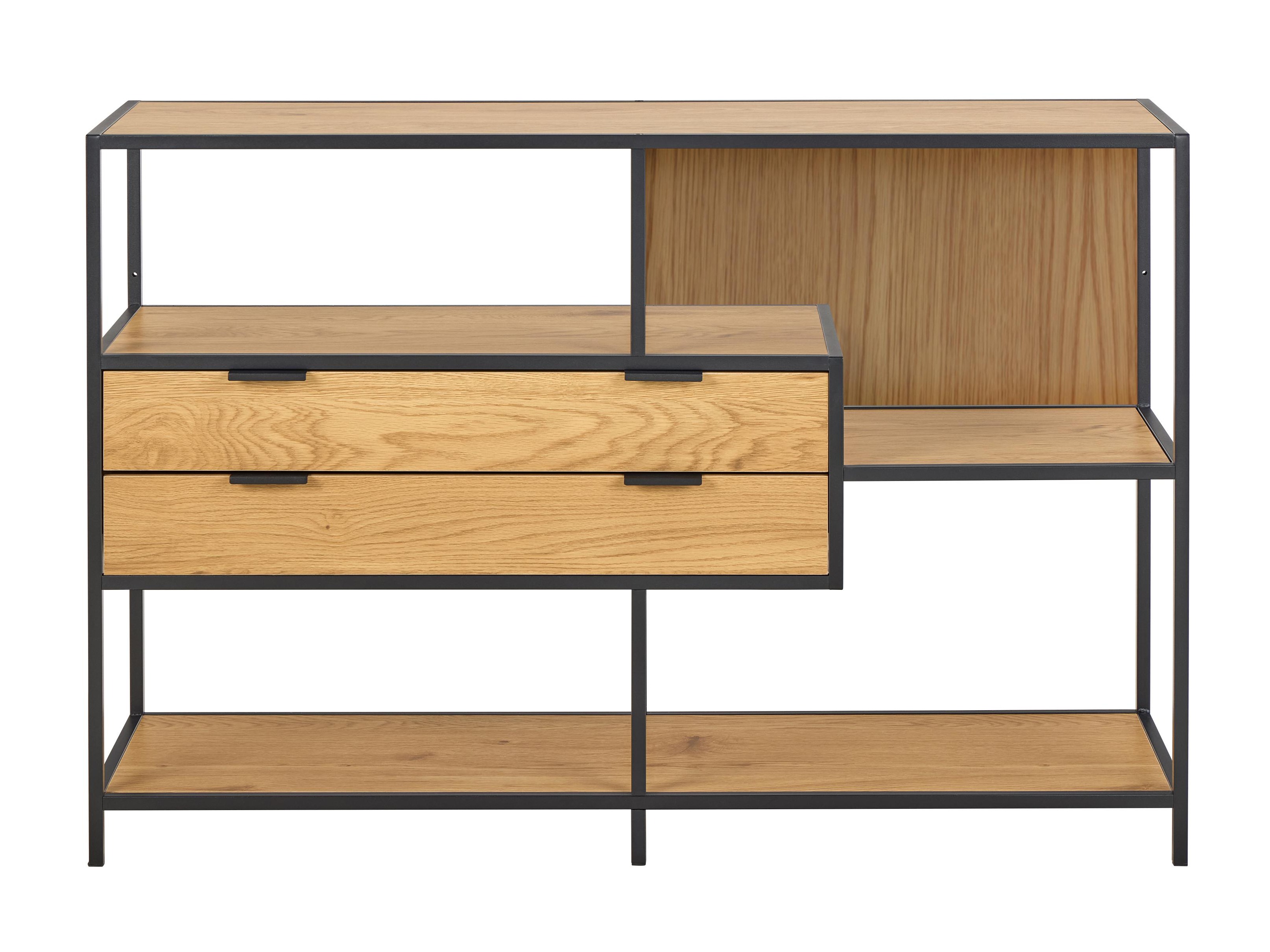 Estantería Norsica Sevferi 183 (Negro + Roble salvaje)