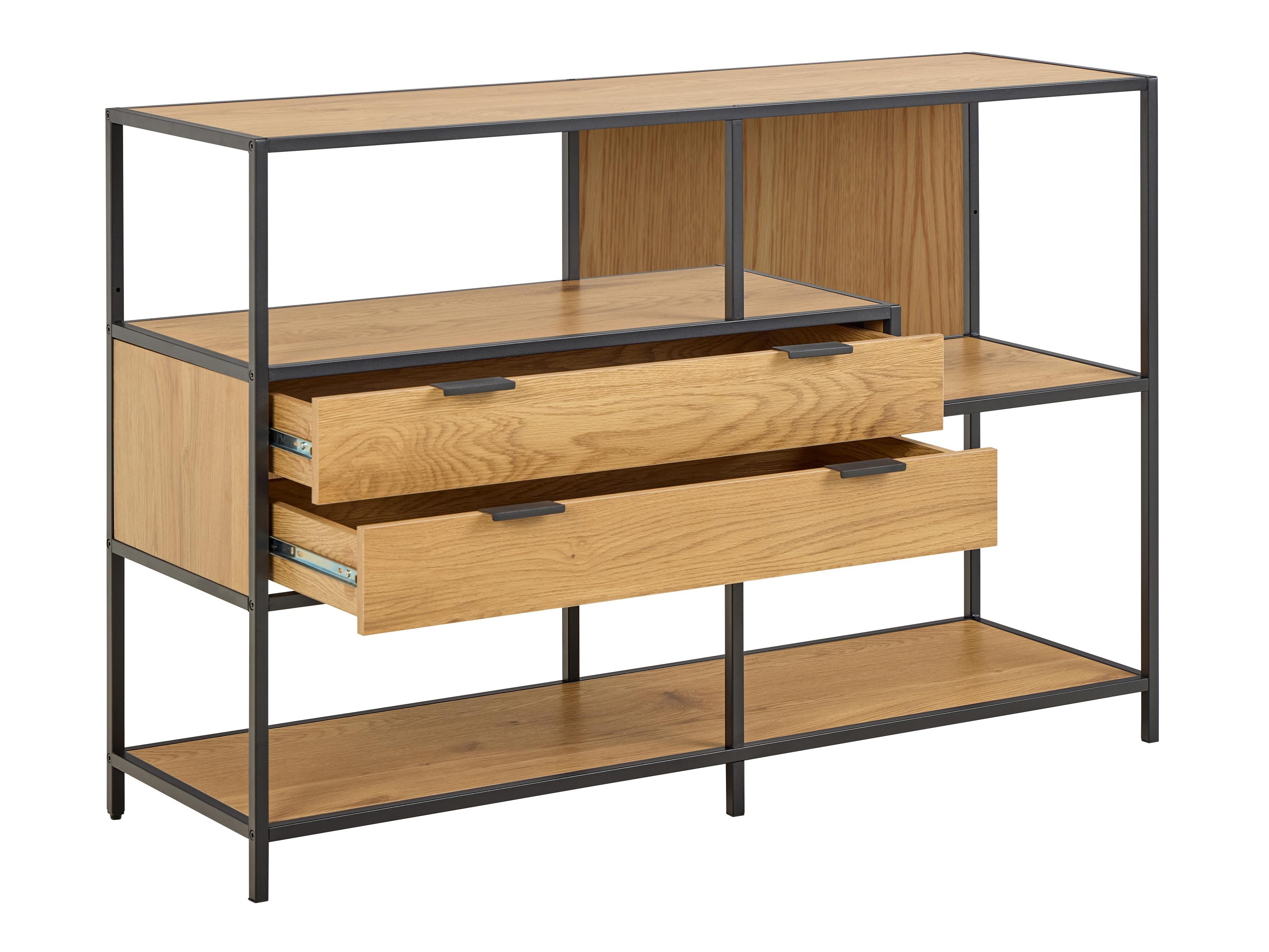 Estantería Norsica Sevferi 183 (Negro + Roble salvaje)
