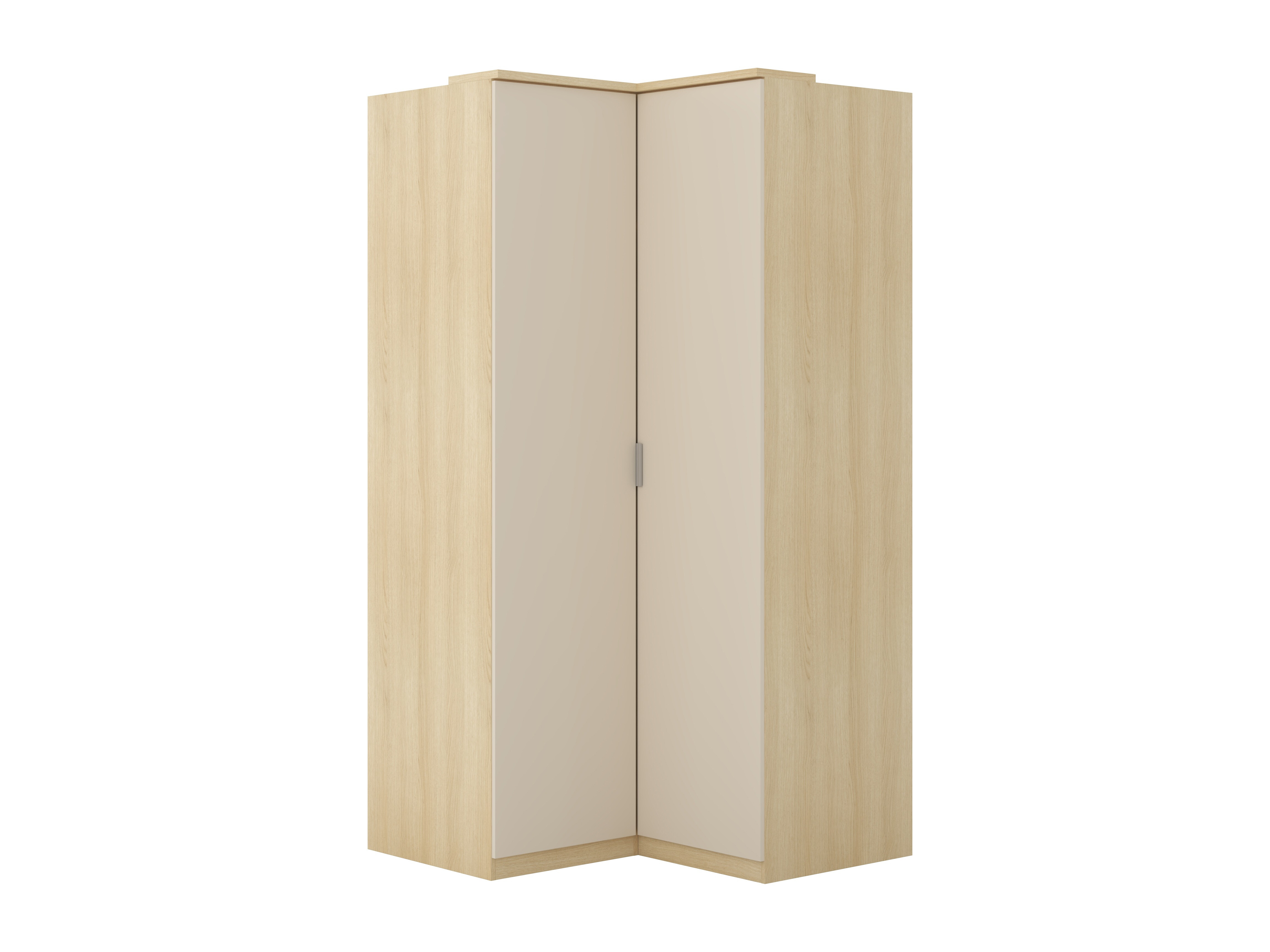 Armario de rincón Nolcala 107 (Roble + Beige)