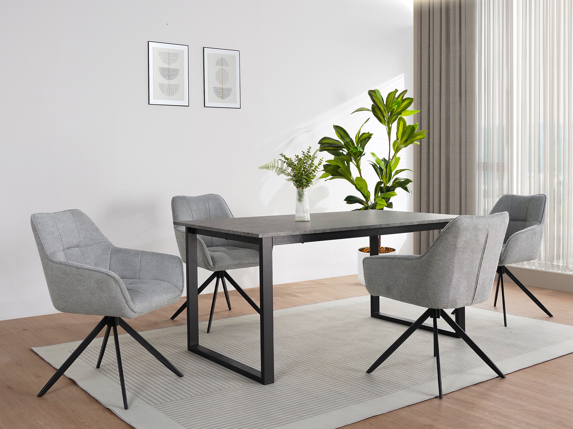 Mesa Denton 1538 (Negro + Hormigón)