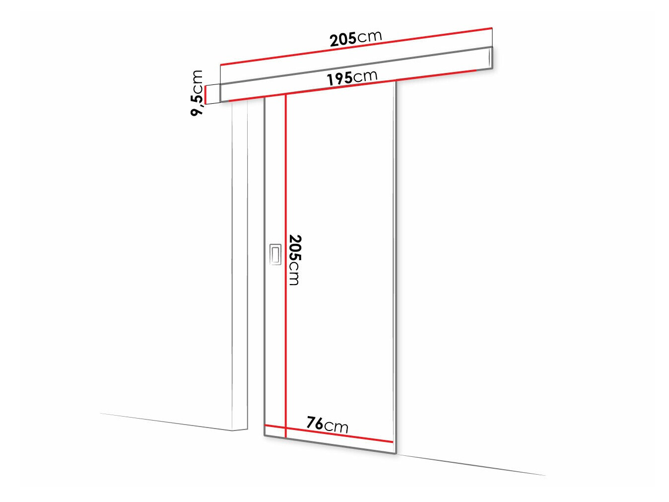 Puerta corredera SP6719 con embalaje dañado