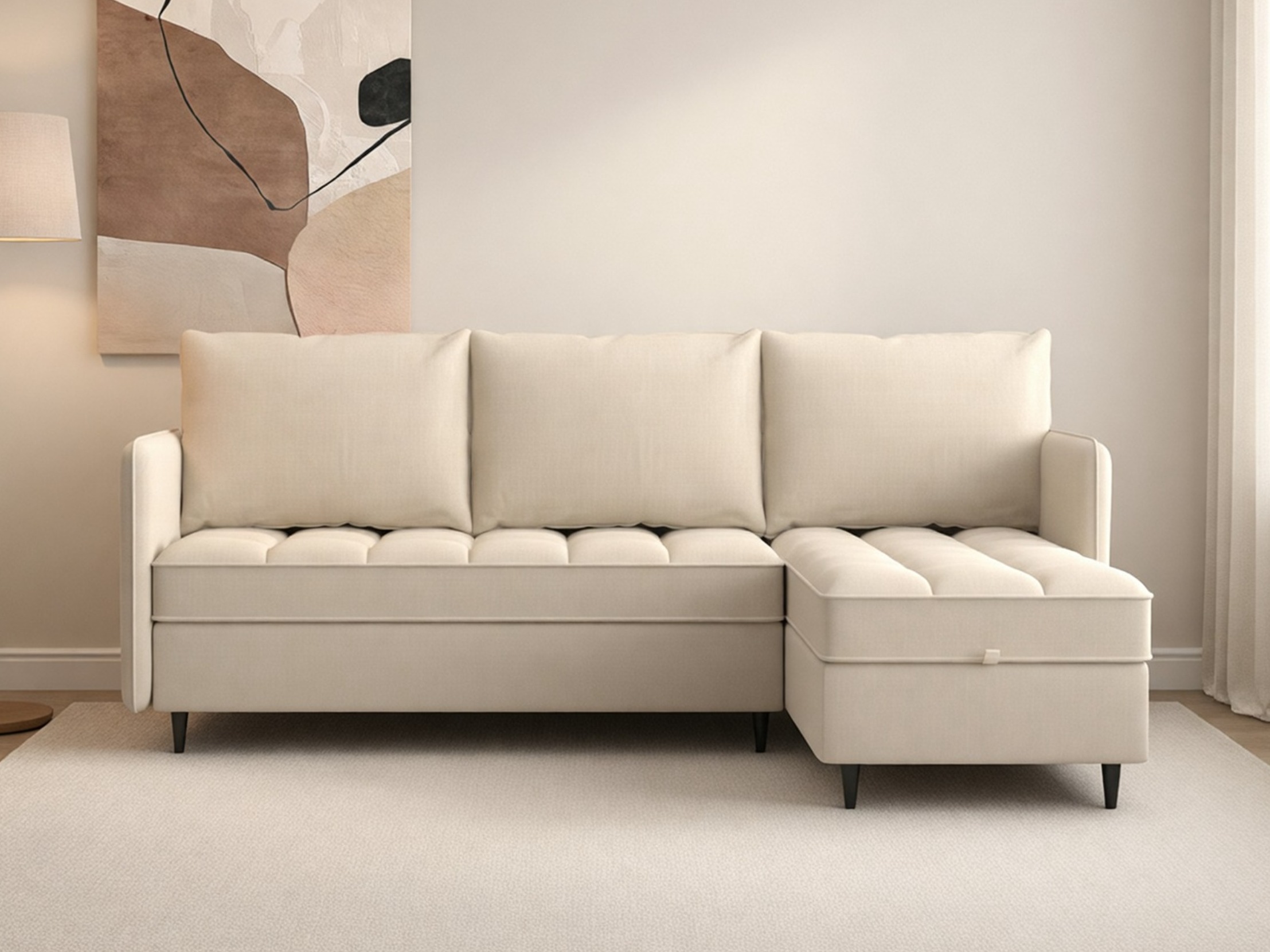 Sofá rinconero Denton 1529 (Beige claro)