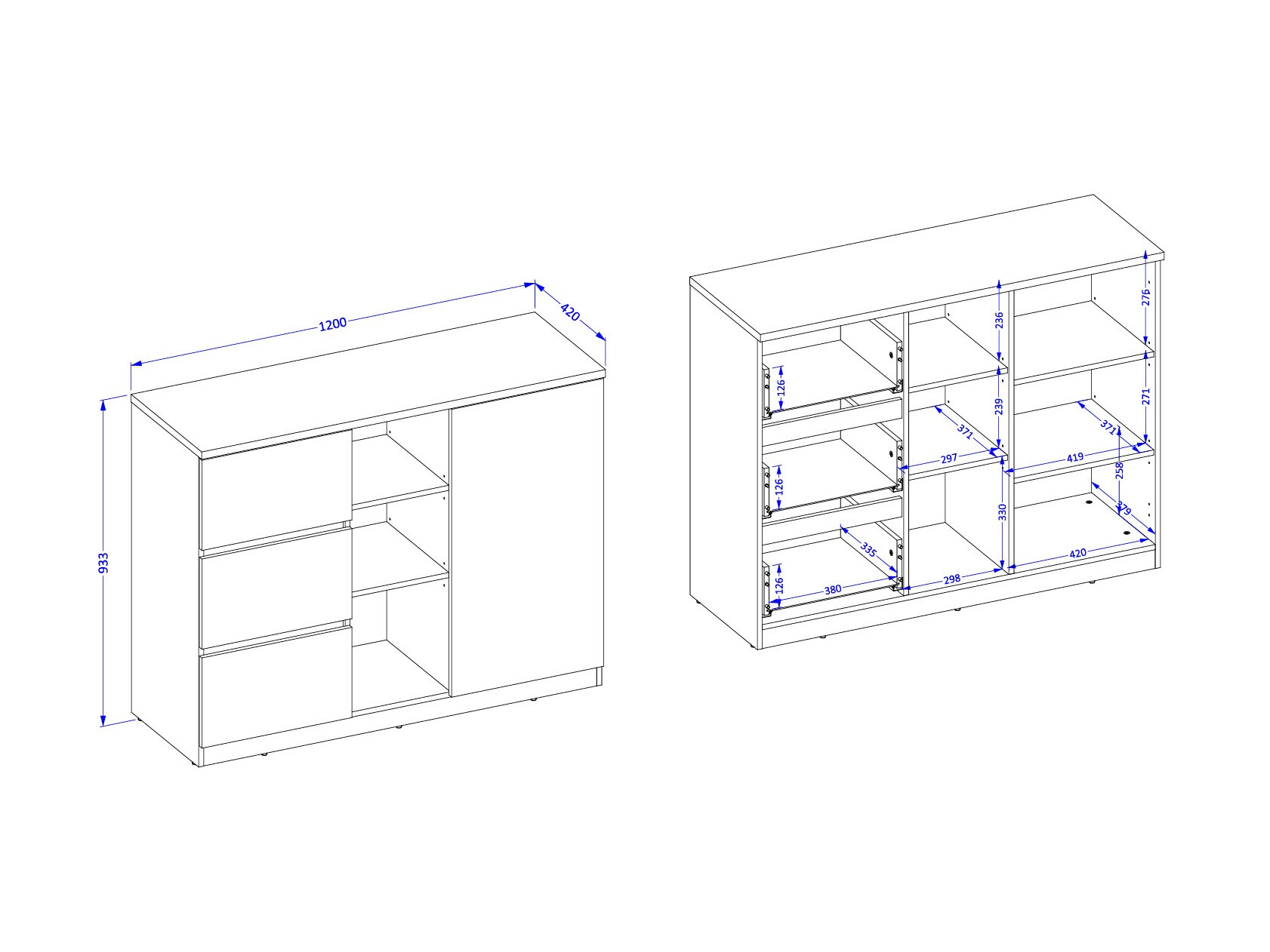 Cómoda Nolcala 109 (Roble + Beige)