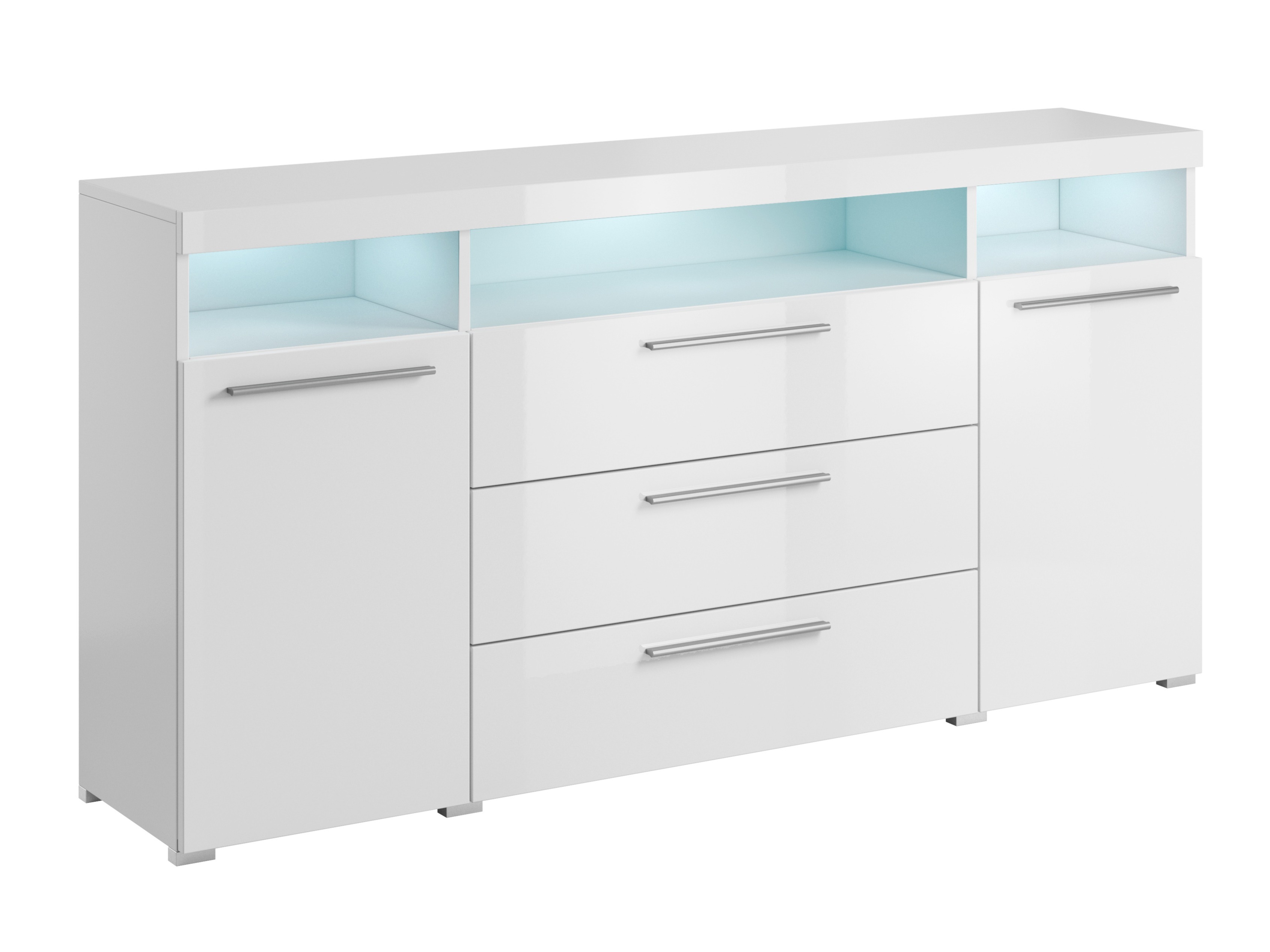 Cómoda Torvire 109 (Blanco + Blanco brillante)