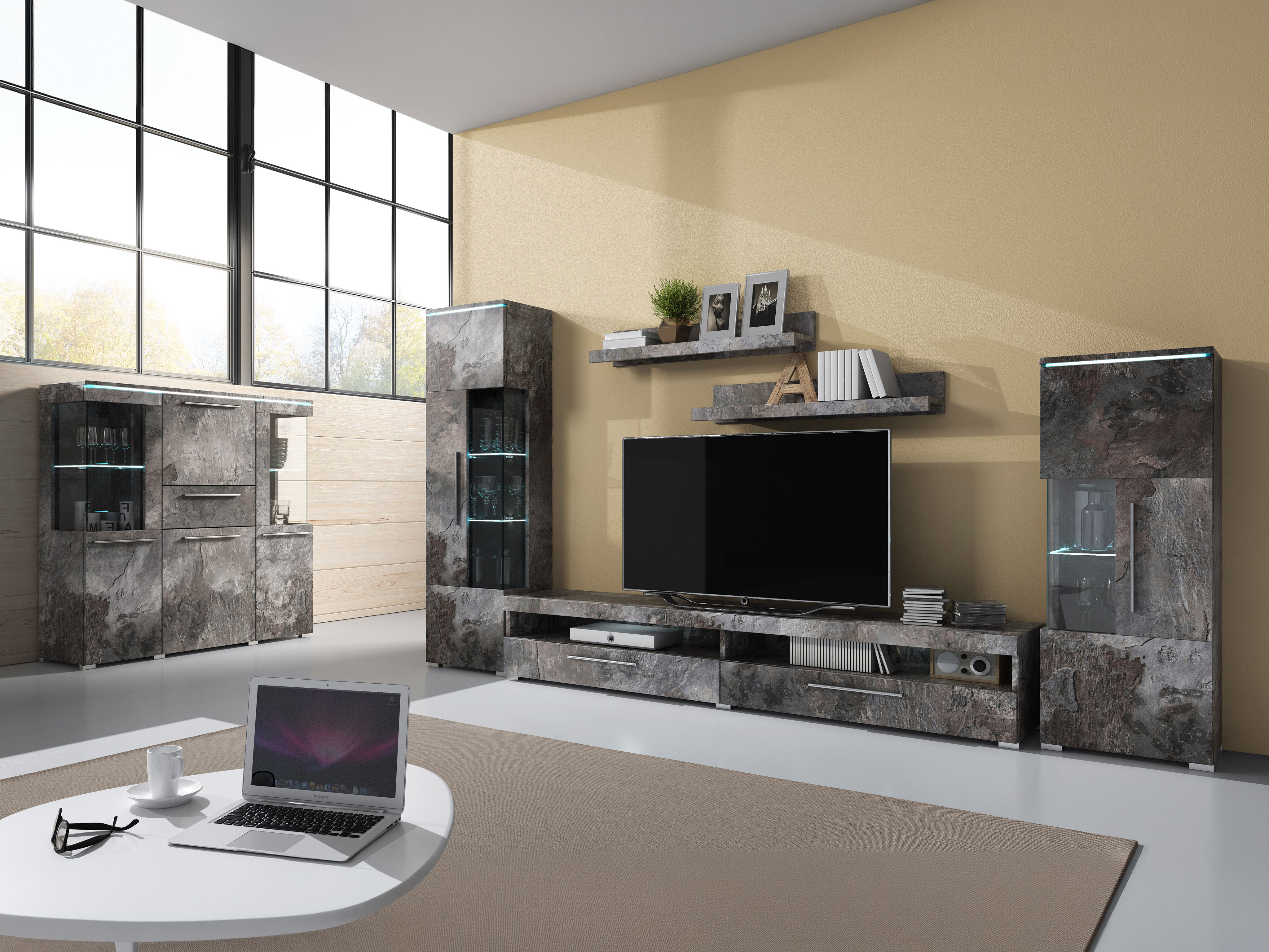 Cómoda Torvire 115 (Hormigón oscuro)