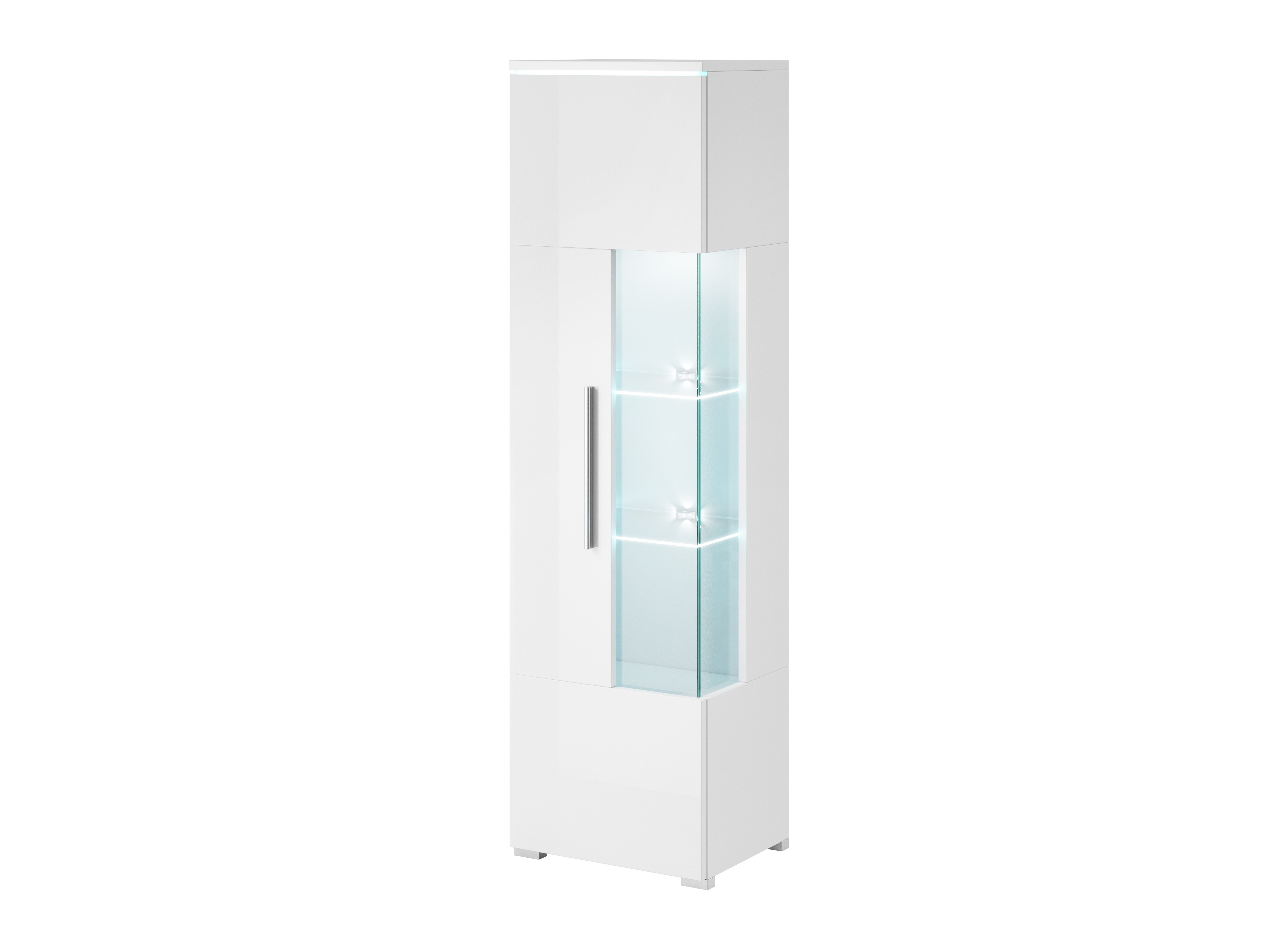 Estantería Torvire 106 (Blanco + Blanco brillante)