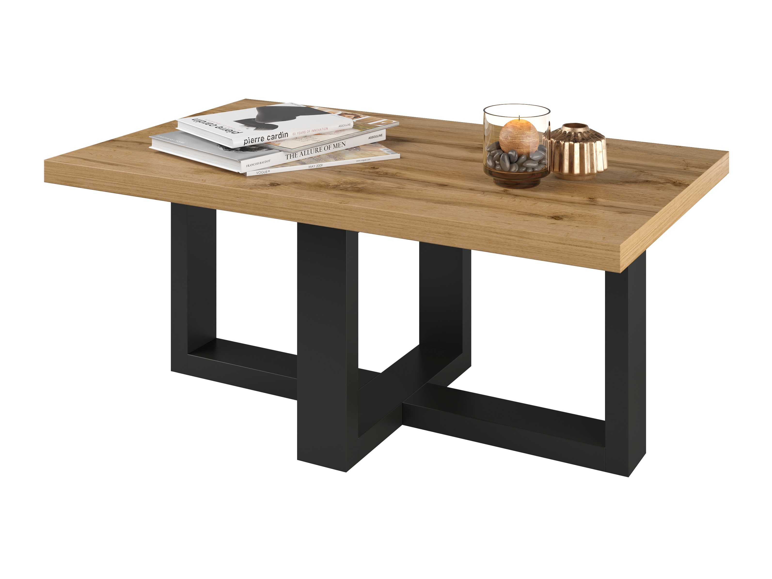Mesa de centro Austin 317 (Negro + Roble wotan)