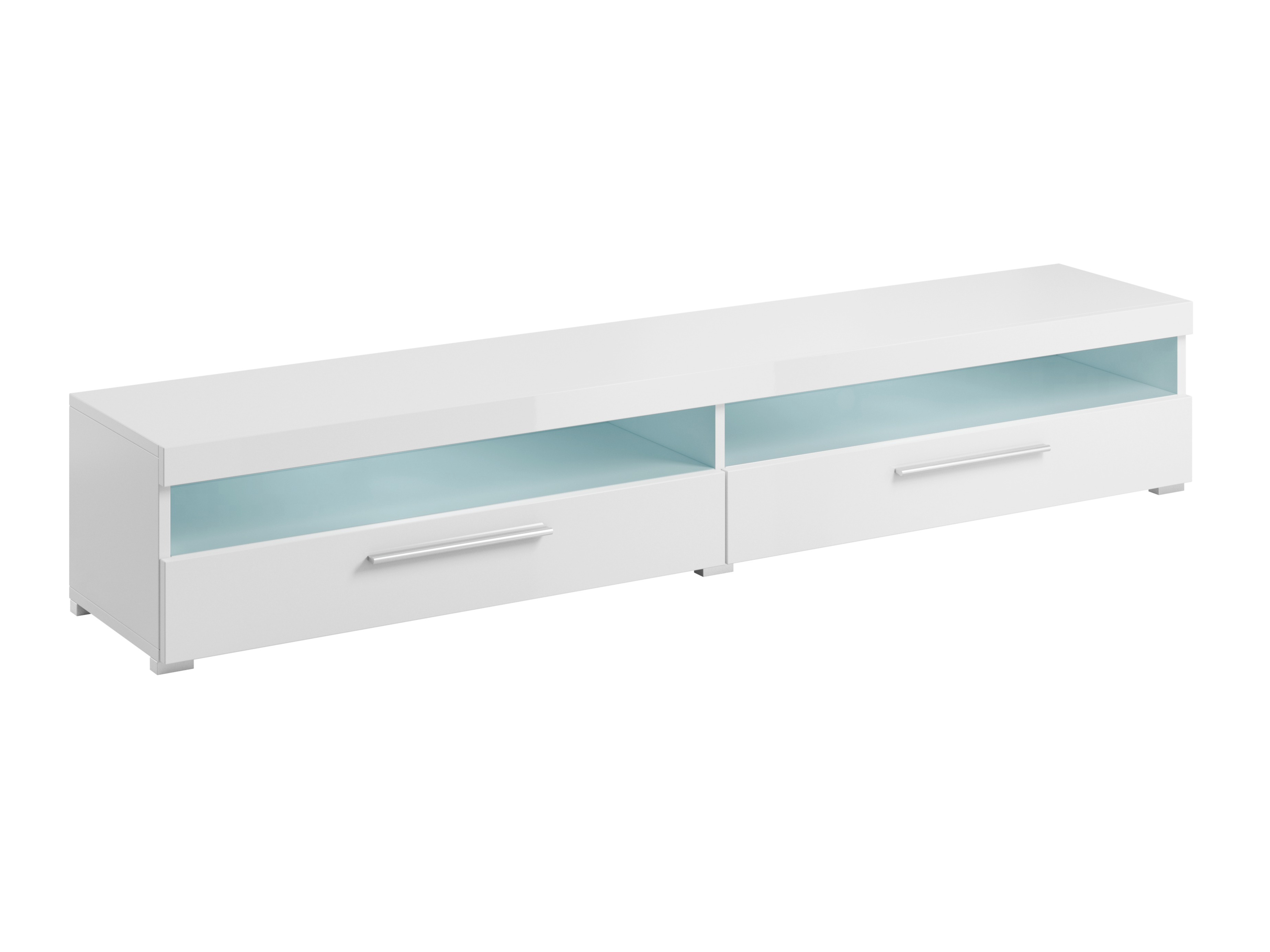 Mueble TV Torvire 111 (Blanco + Blanco brillante)