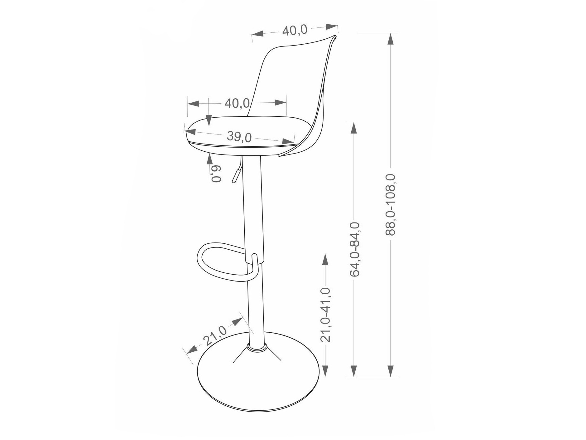 Silla de barra Houston 2104 (Gris + De color marrón claro)