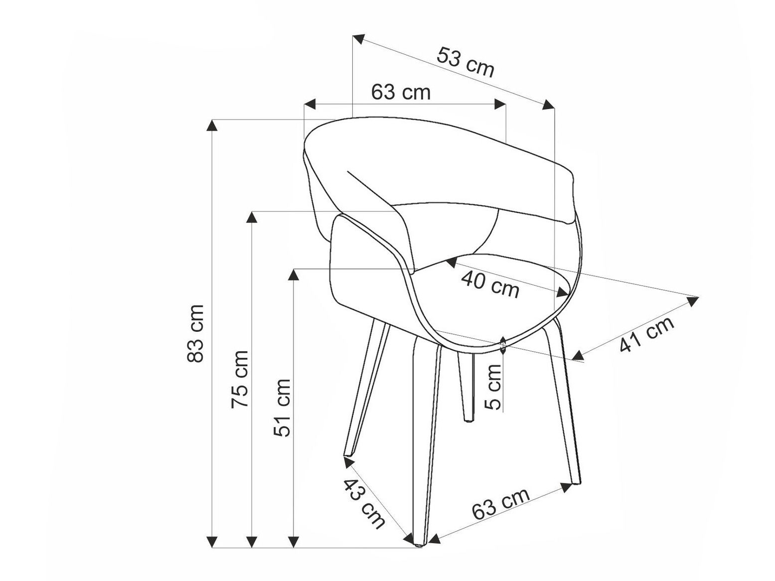 Silla Houston 1597 (Gris + Nogal)
