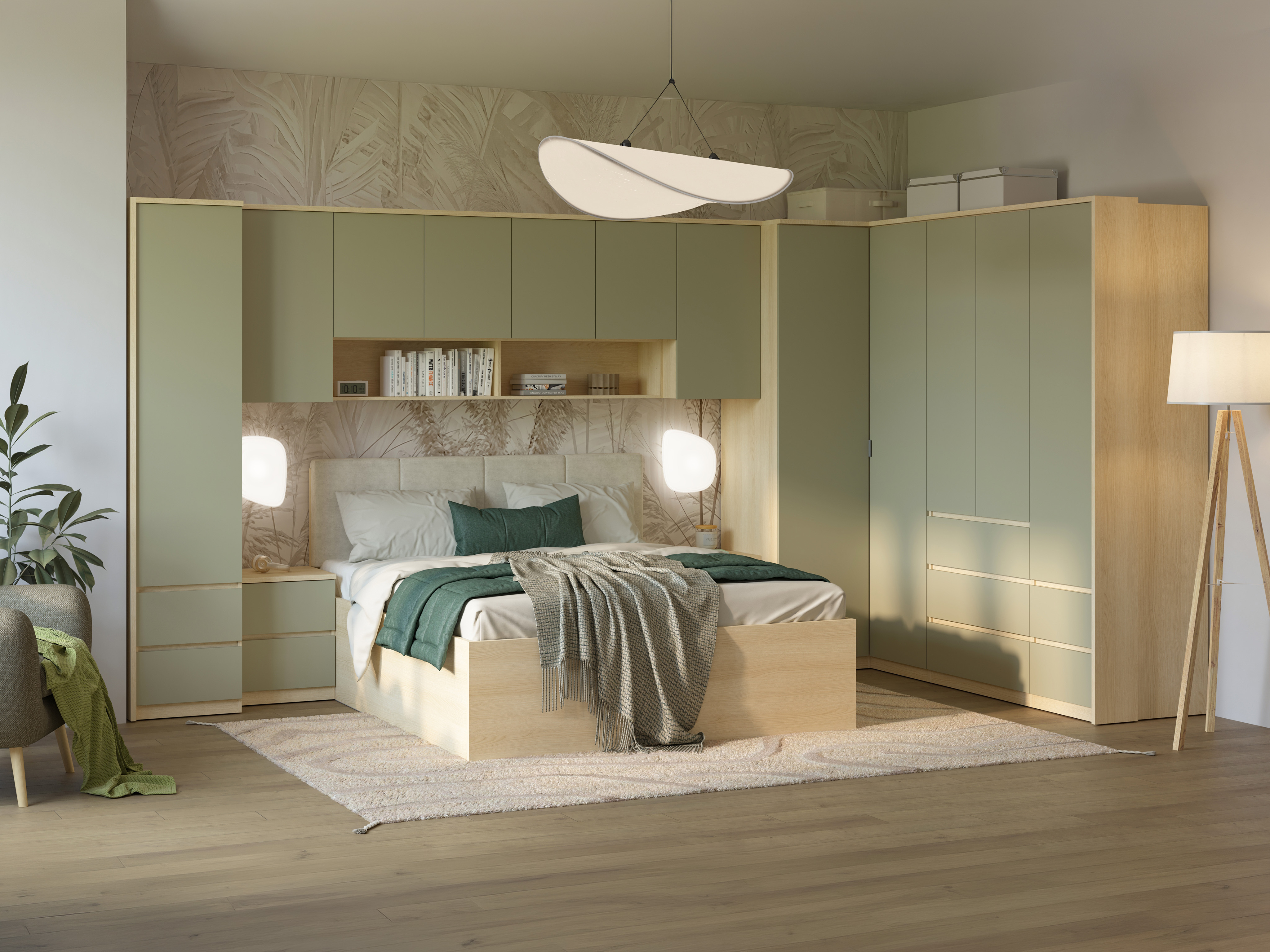 Armario de pared Nolcala 106 (Roble + Eucalipto)