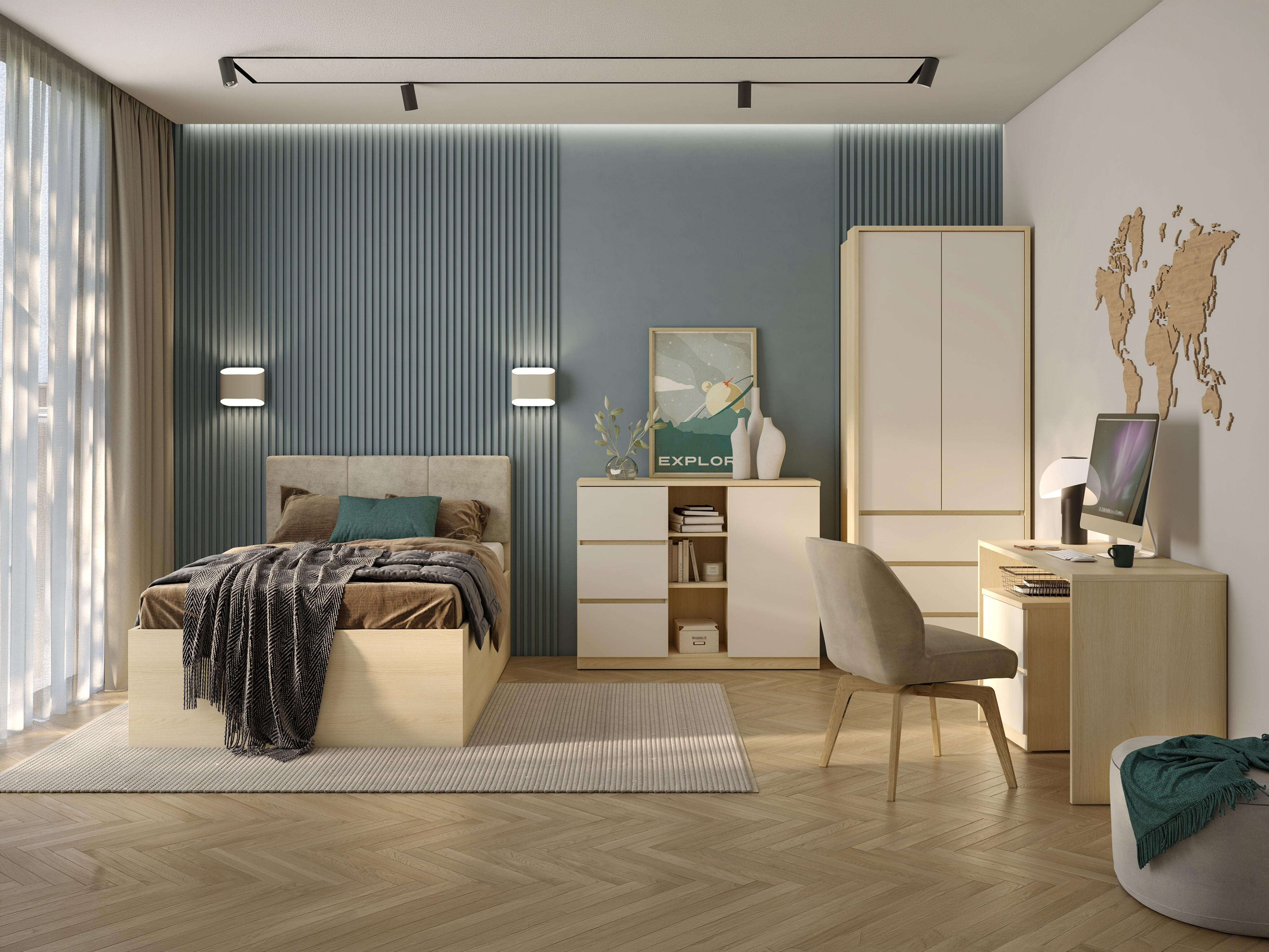 Cómoda Nolcala 109 (Roble + Beige)