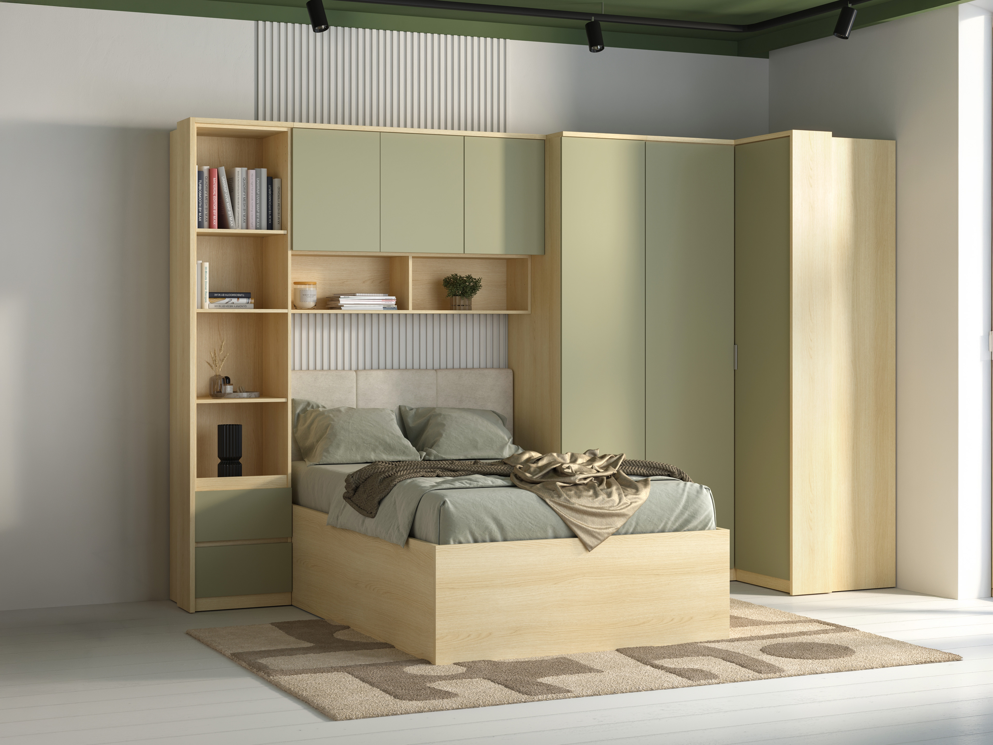 Armario de pared Nolcala 104 (Roble + Eucalipto)