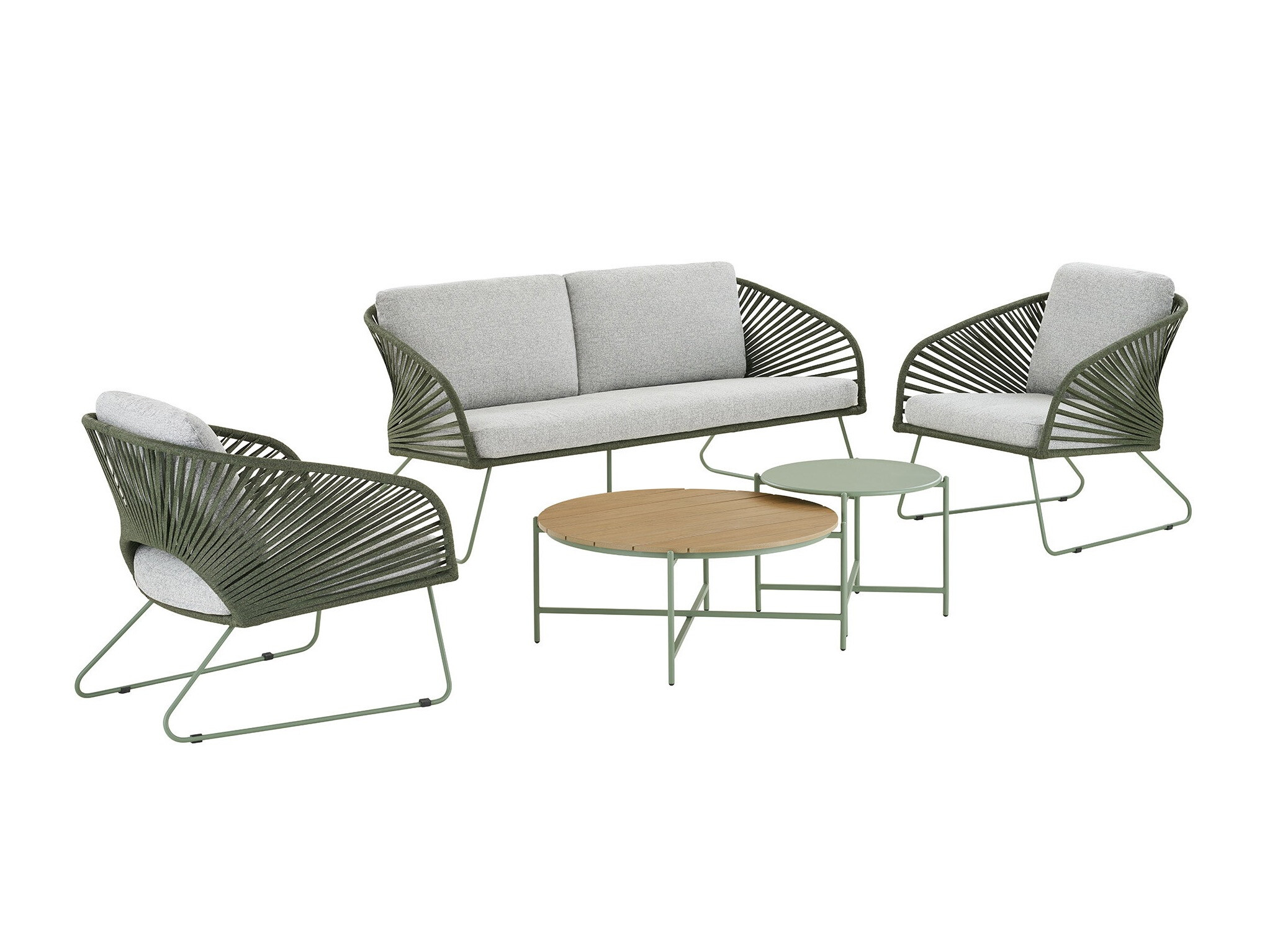 Conjunto de muebles de exterior Brea 298 (Gris + Verde)