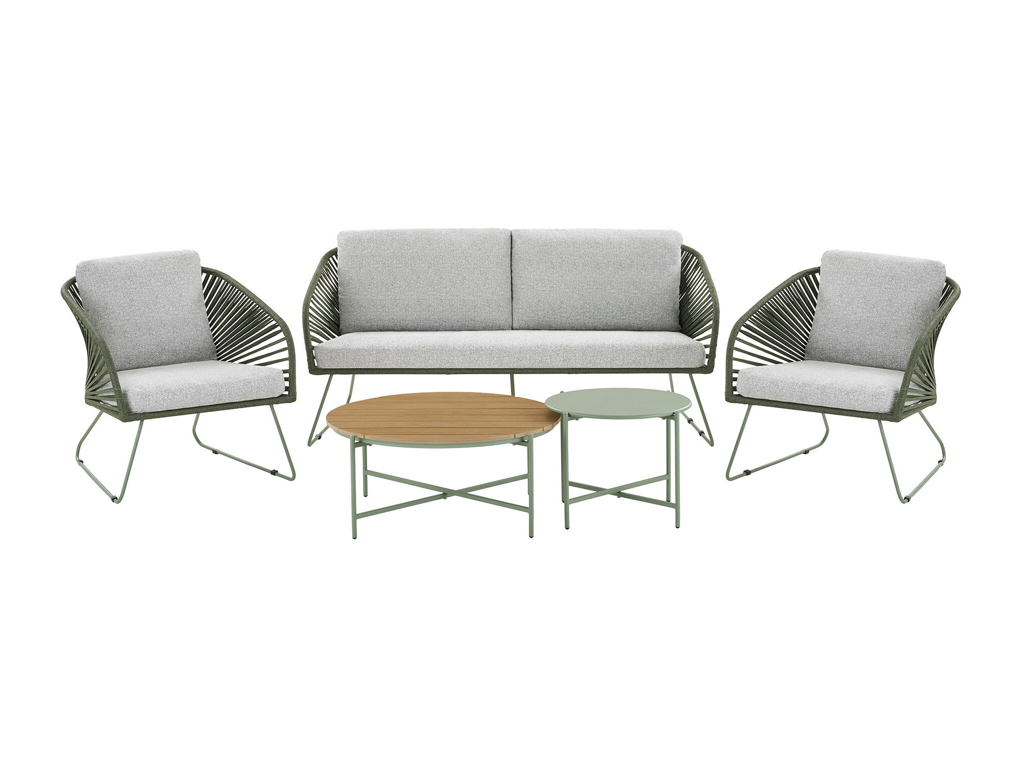 Conjunto de muebles de exterior Brea 298 (Gris + Verde)