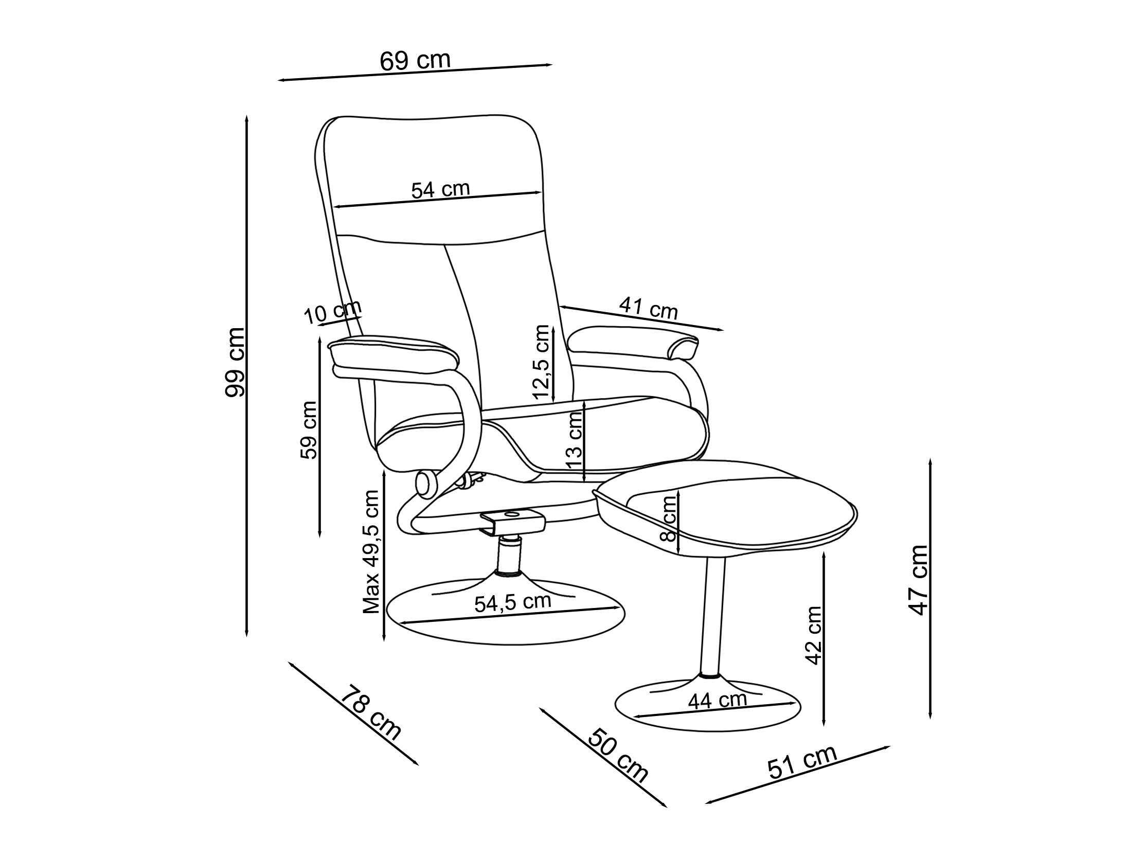 Sillón reclinable Denton 1540 (Gris)