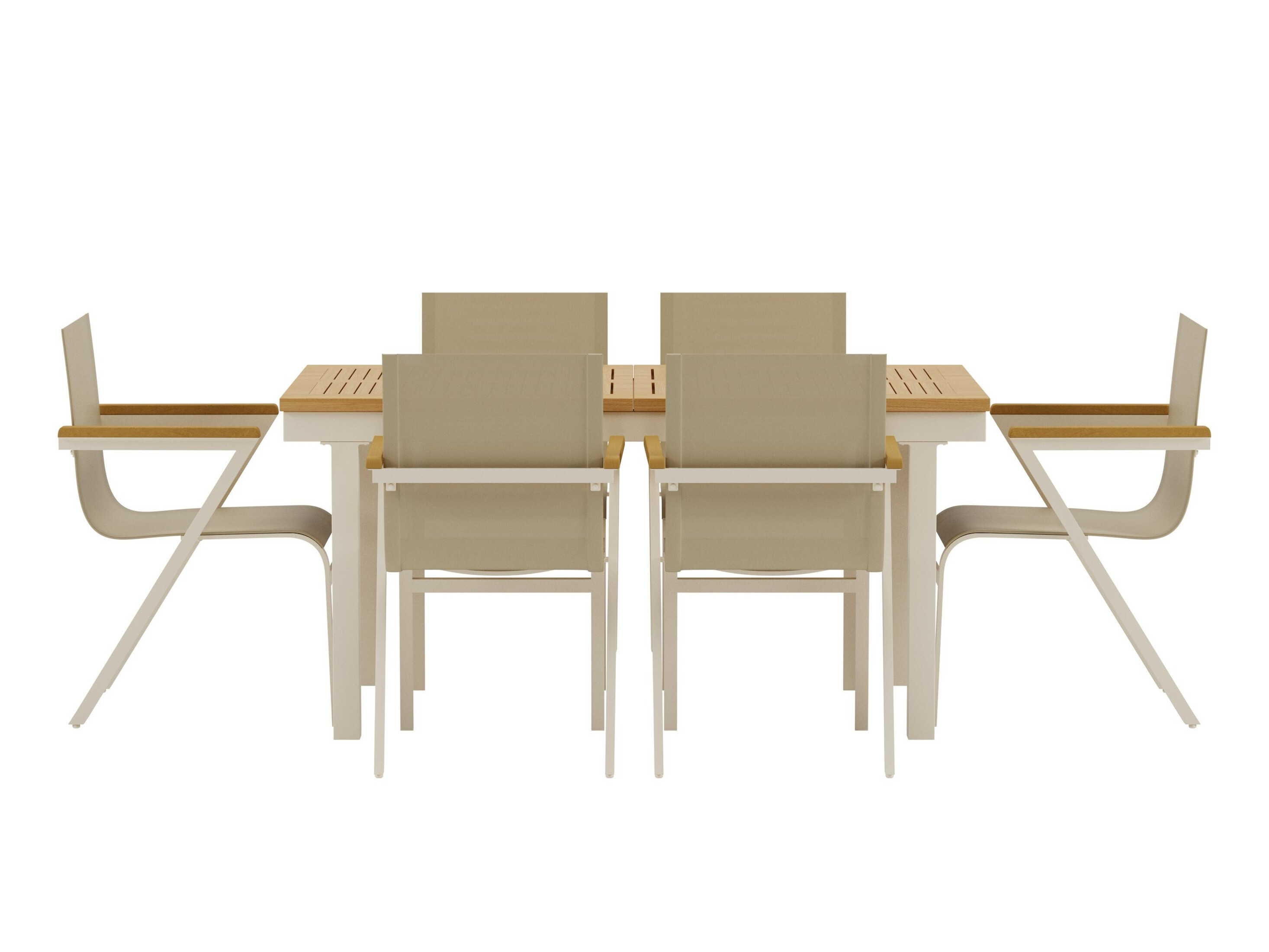 Conjunto de mesa y sillas Dallas 5203 (Teca + Beige)