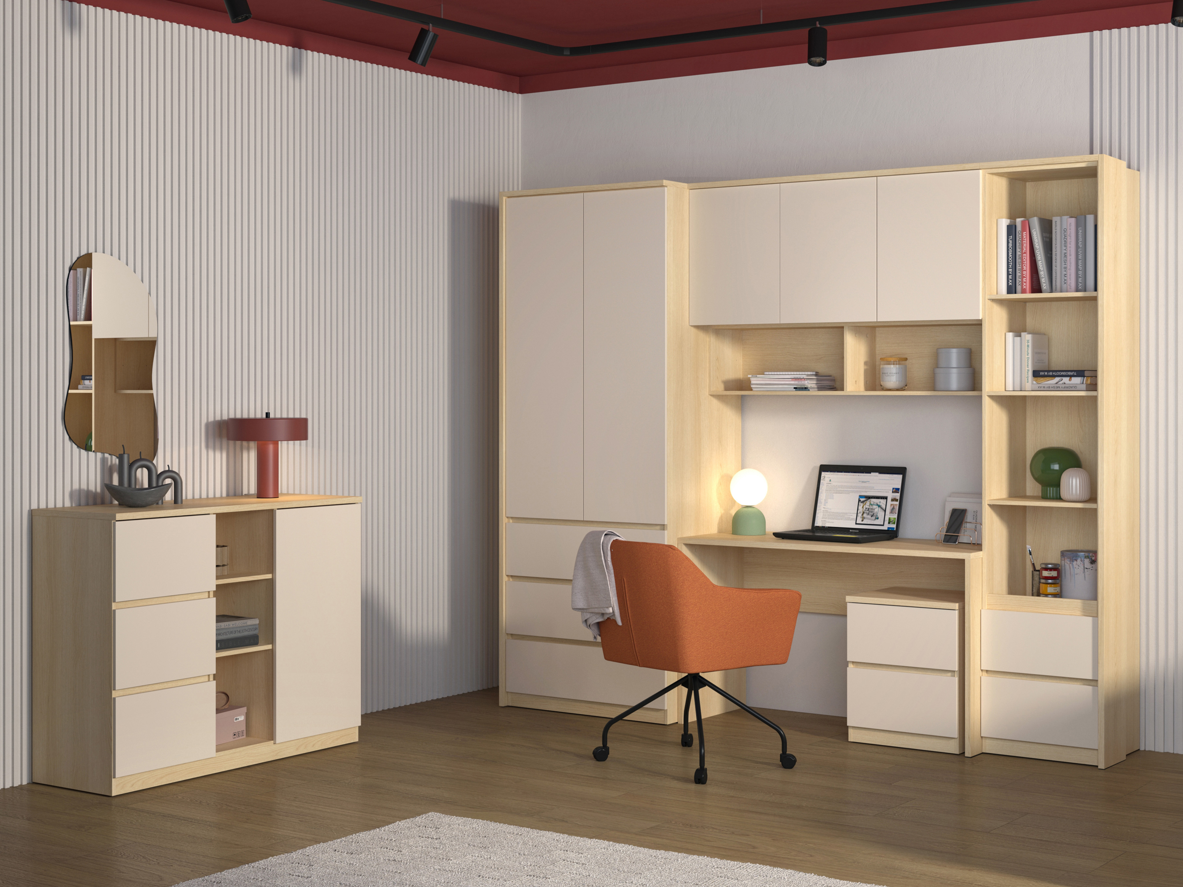 Conjuntos de muebles Nolcala 122 (Roble + Beige)