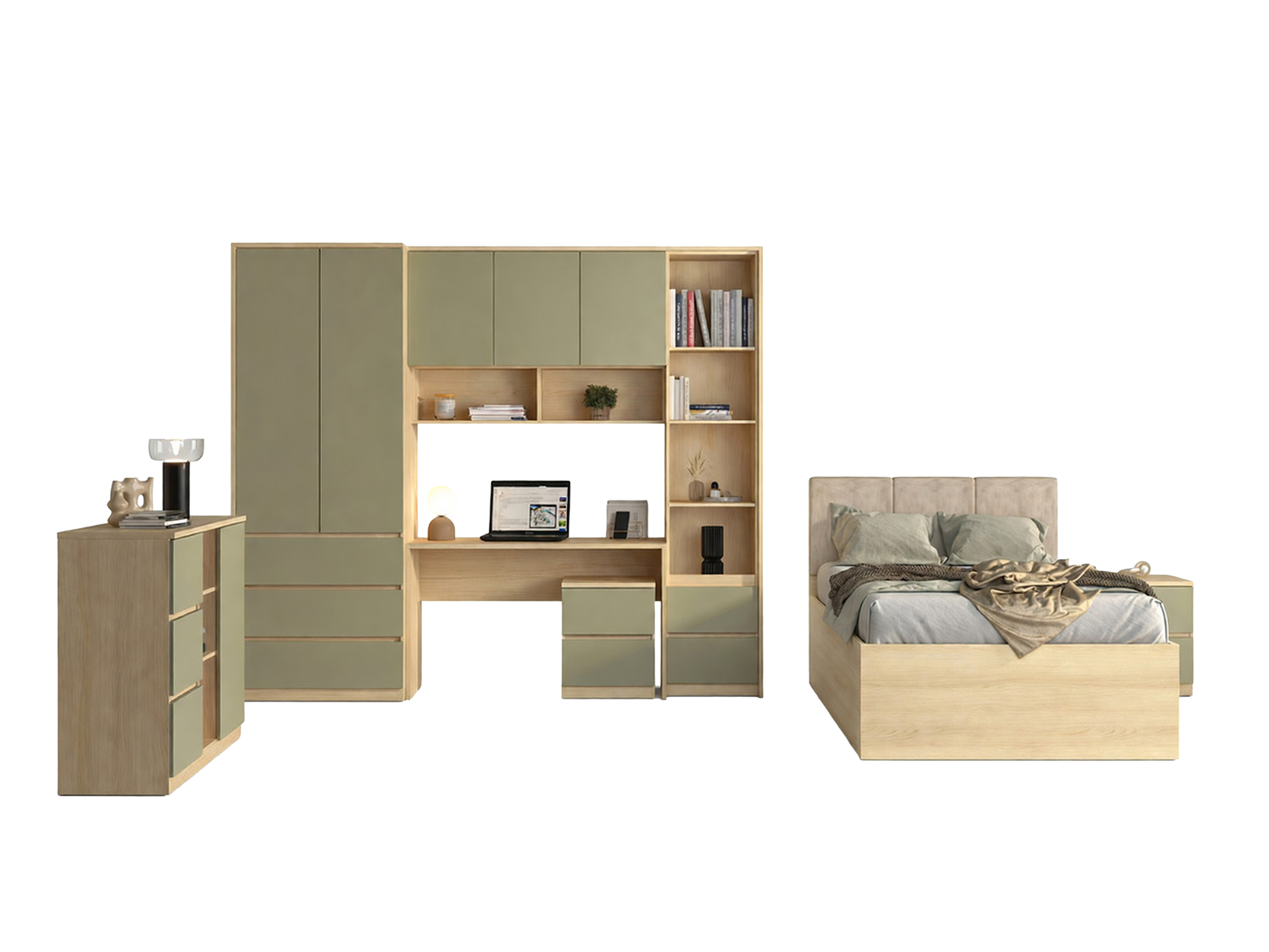 Conjuntos de muebles Nolcala 123 (Roble + Eucalipto)